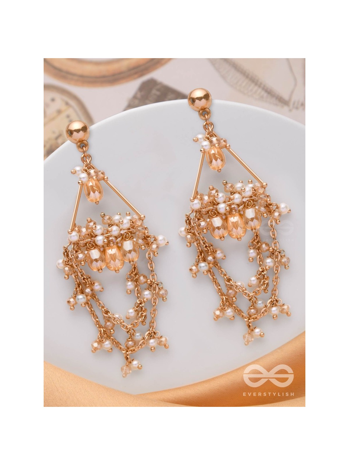 Abhrita - The Gleaming Layers - Golden Embellished Earrings