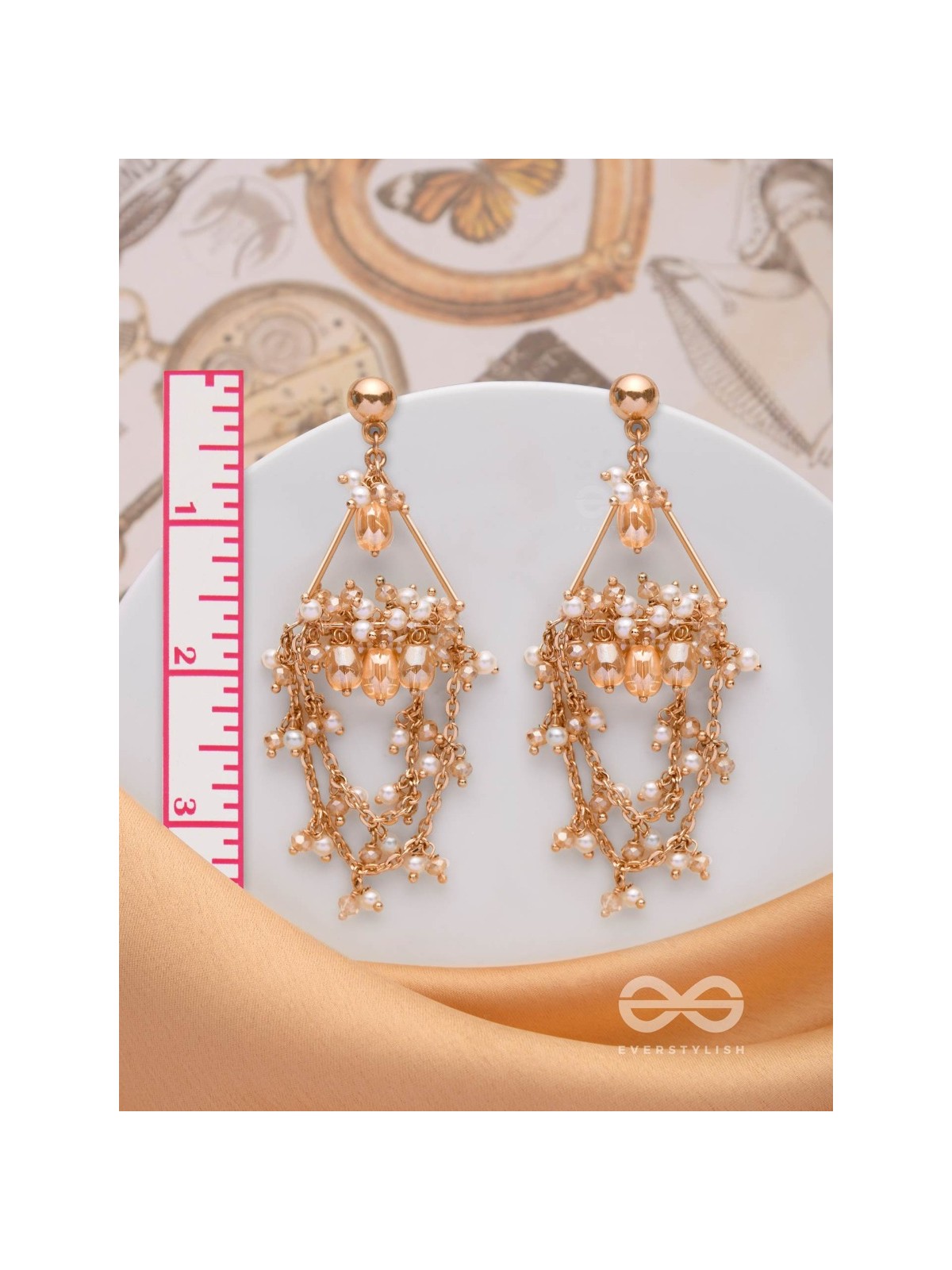 Abhrita - The Gleaming Layers - Golden Embellished Earrings