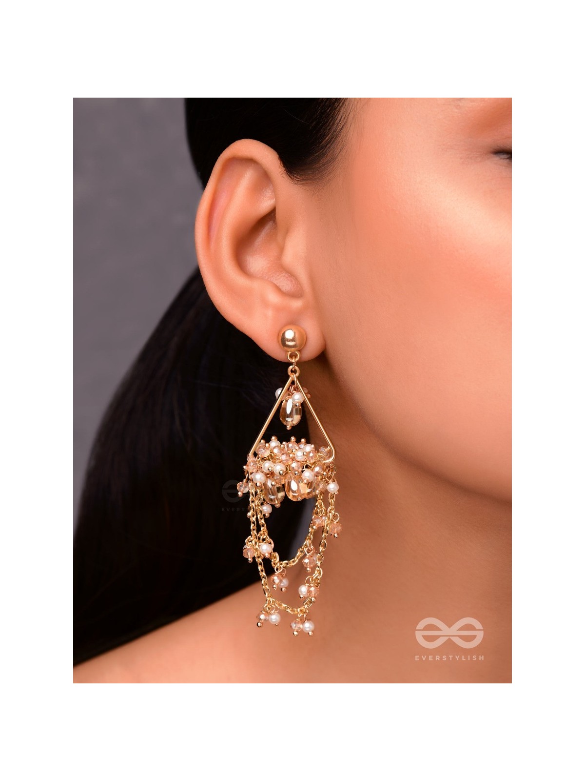 Abhrita - The Gleaming Layers - Golden Embellished Earrings