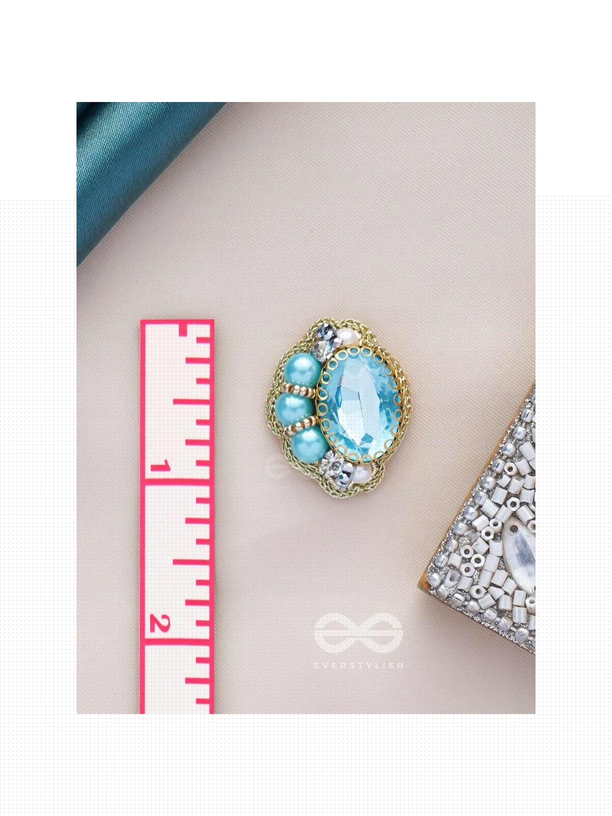 PRABHASVARA - THE RADIANT SKY - STONE, PEARLS AND BEADS EMBROIDERED EARRINGS