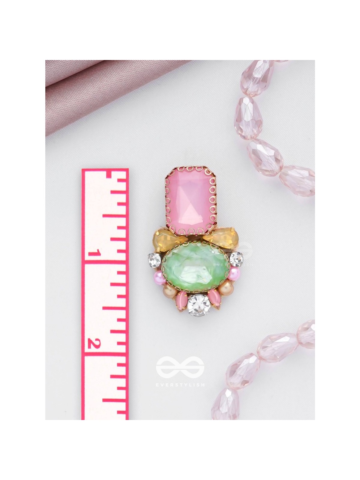 Varneeya - The Hued Jewels - Stones Hand Embroidered Earrings