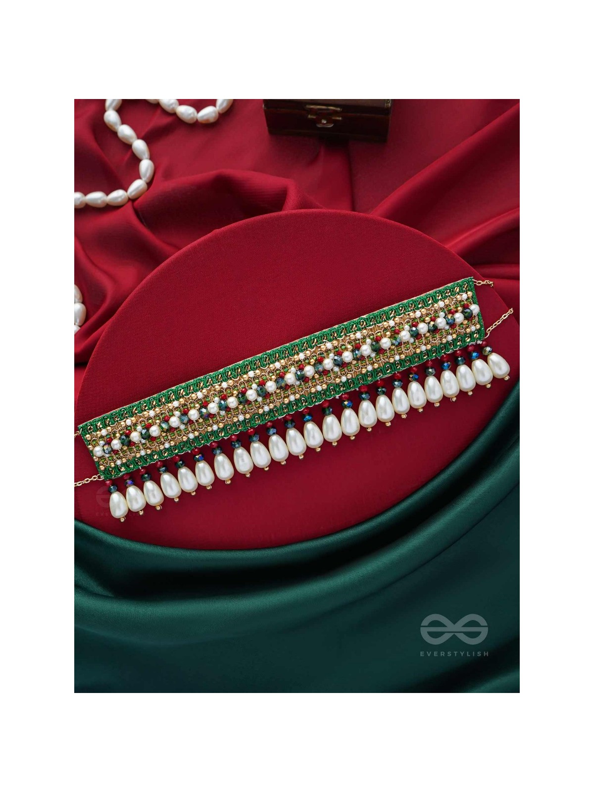 Shrimat - Decorated With Royalty - Pearls, Beads And Cutdana Hand Embroidered Neckpiece