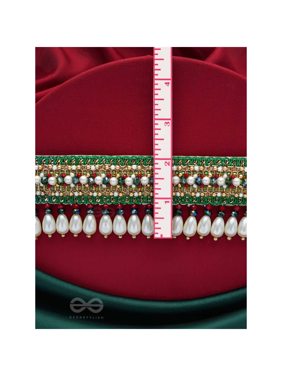 Shrimat - Decorated With Royalty - Pearls, Beads And Cutdana Hand Embroidered Neckpiece