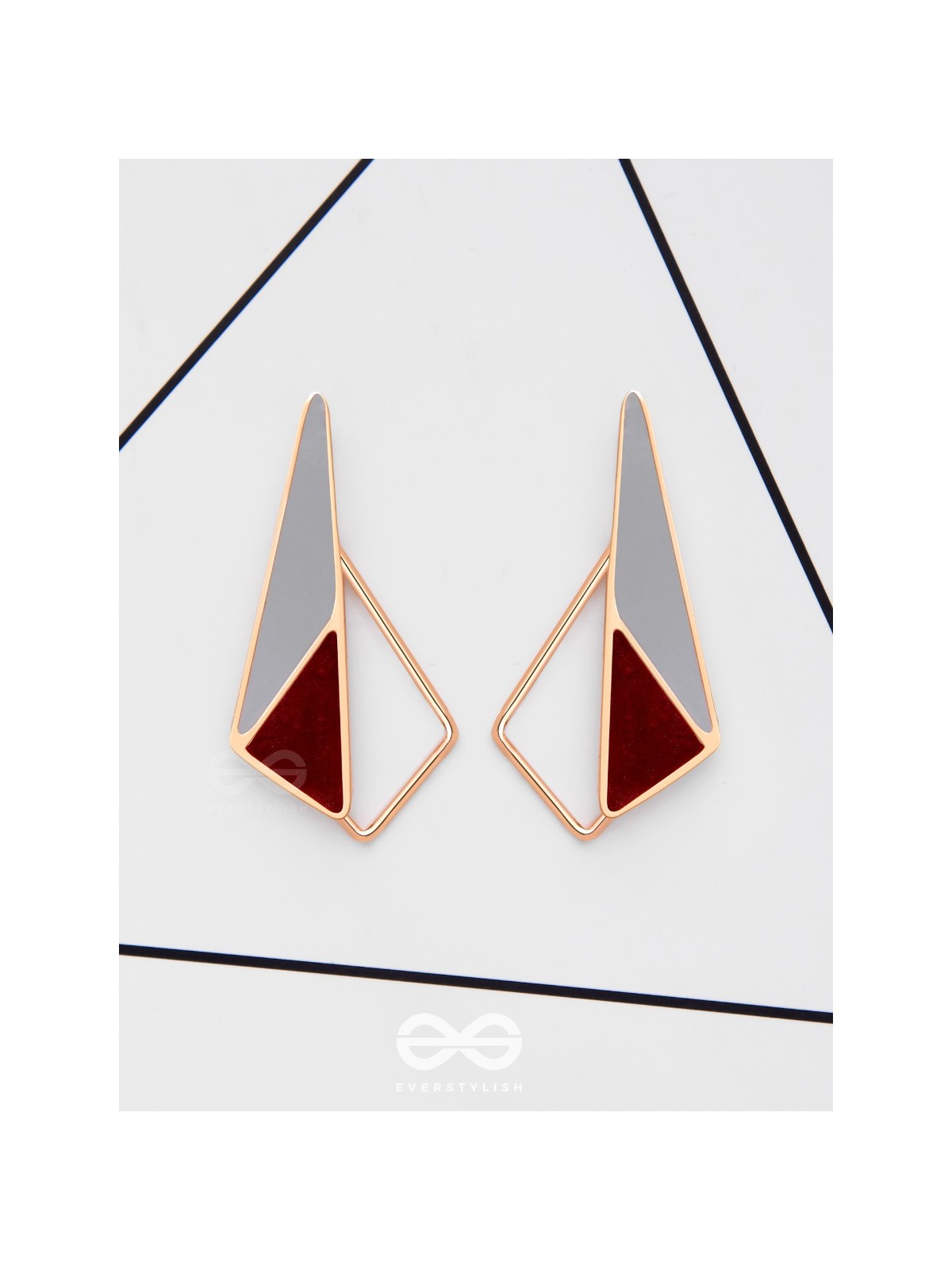 SLEEK SCARLET SHADOWS - CASUAL ENAMELED EARRINGS