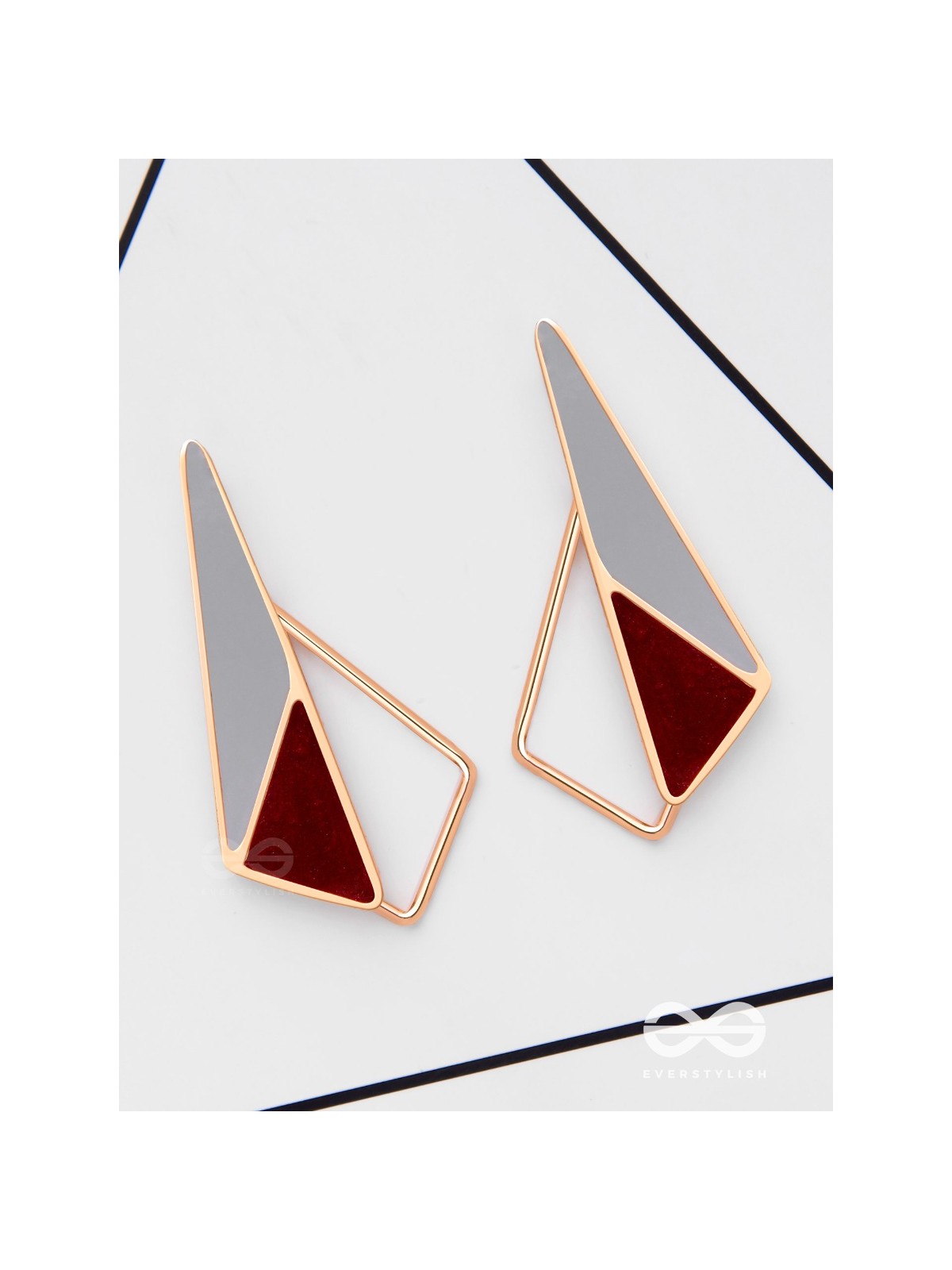 SLEEK SCARLET SHADOWS - CASUAL ENAMELED EARRINGS