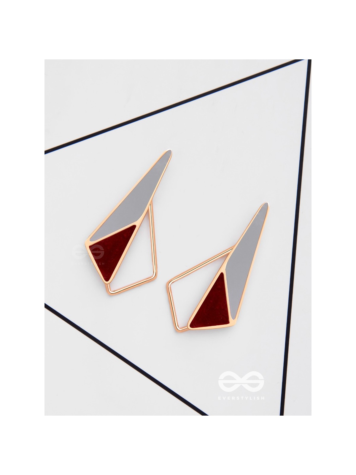 SLEEK SCARLET SHADOWS - CASUAL ENAMELED EARRINGS