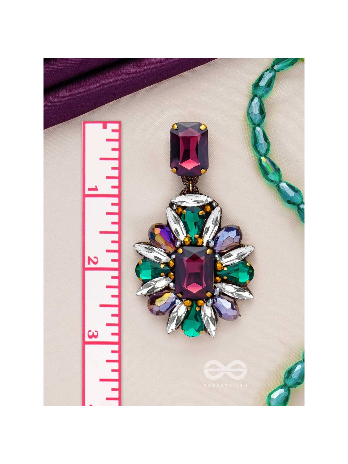 MANIDHAVALIKA - THE LAVISH GEMS - STONE EMBROIDERED EARRINGS