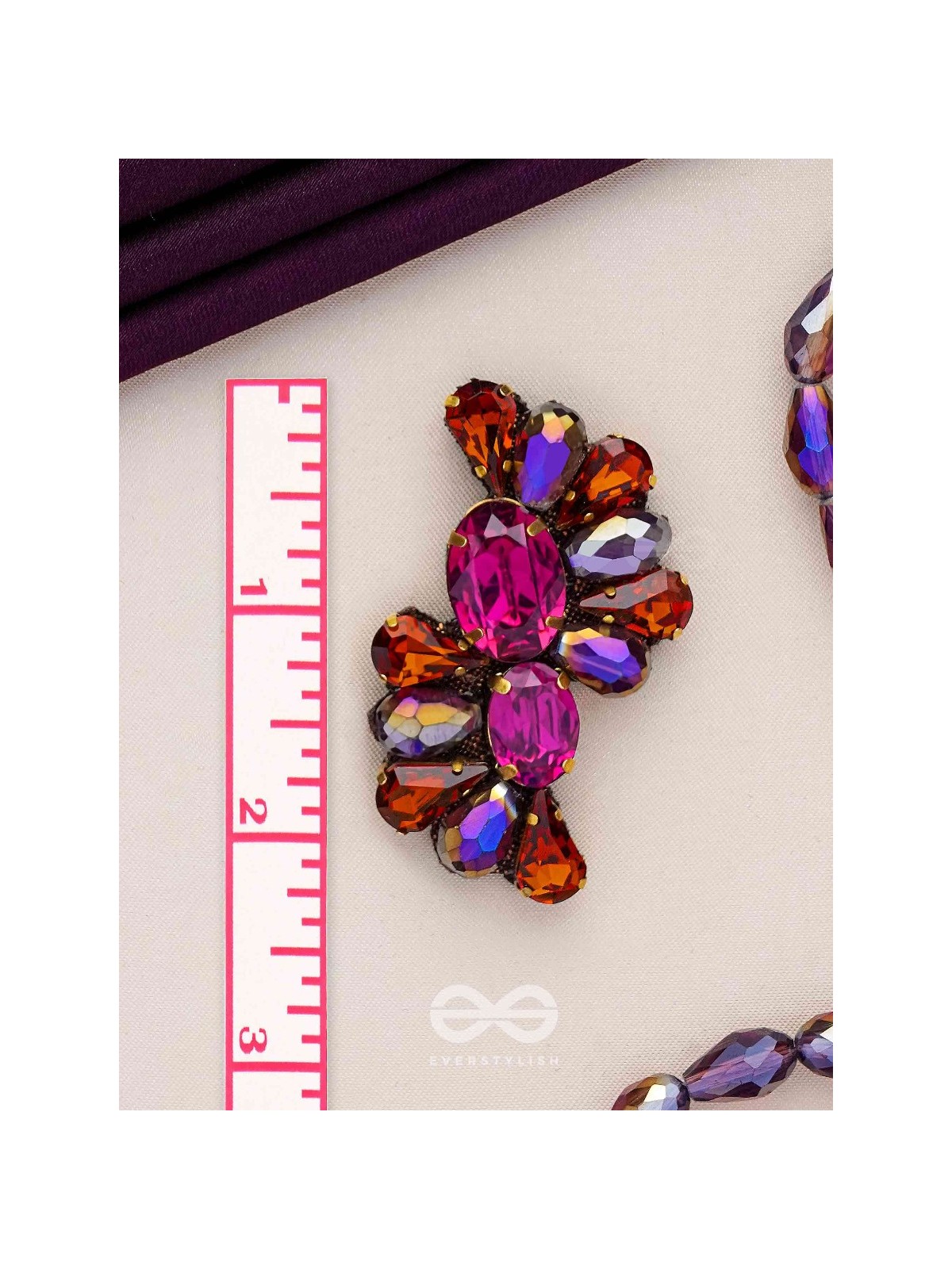 RATNASANKULA - THE GEMSTONE ENSEMBLE - STONE EMBROIDERED EARRINGS