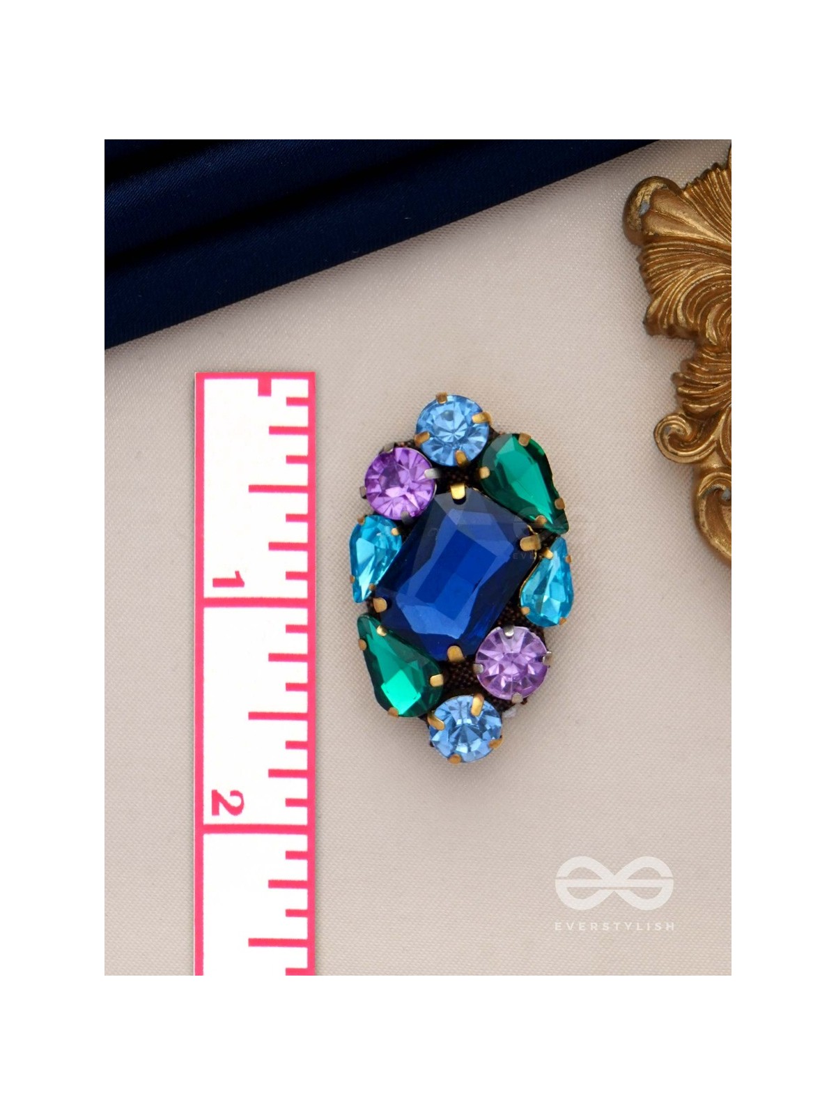 Ratnakunja - Cluster of Gems - Stone embroidered earrings 