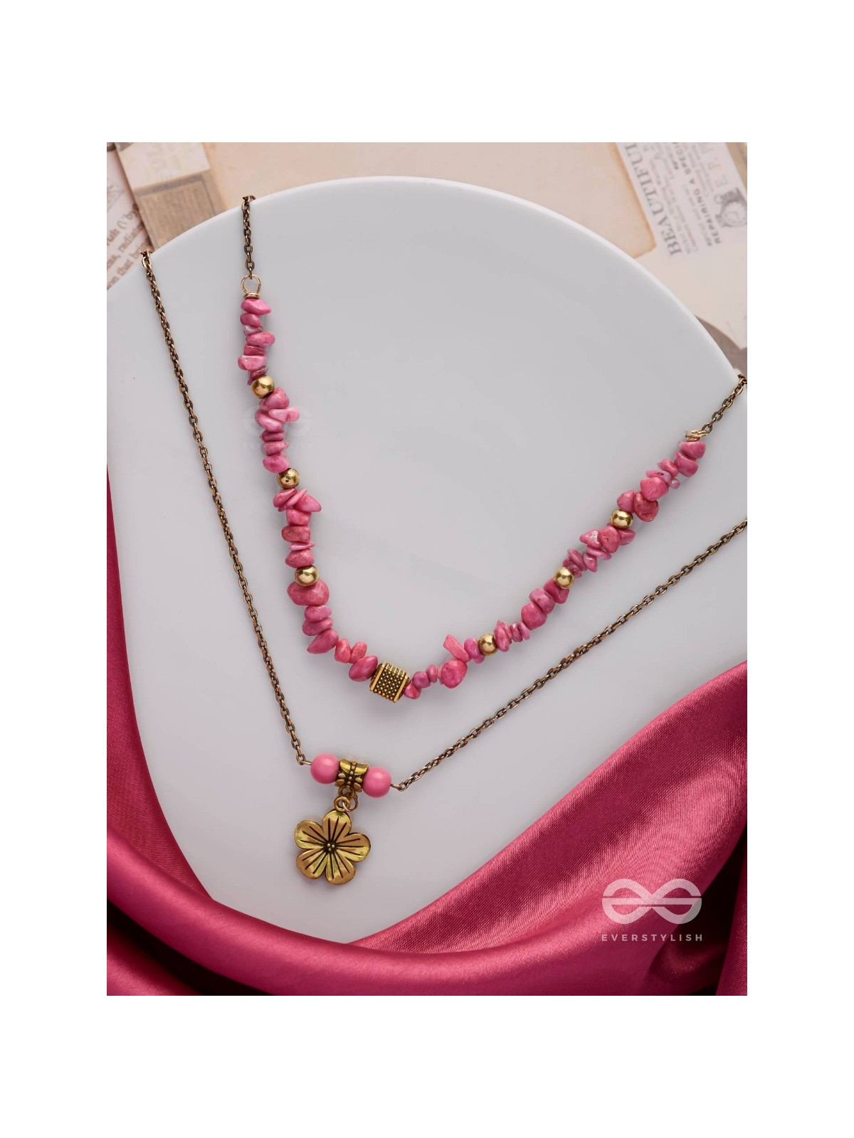 BLOSSOM BONANZA - GOLDEN MULTILAYERED NECKPIECE