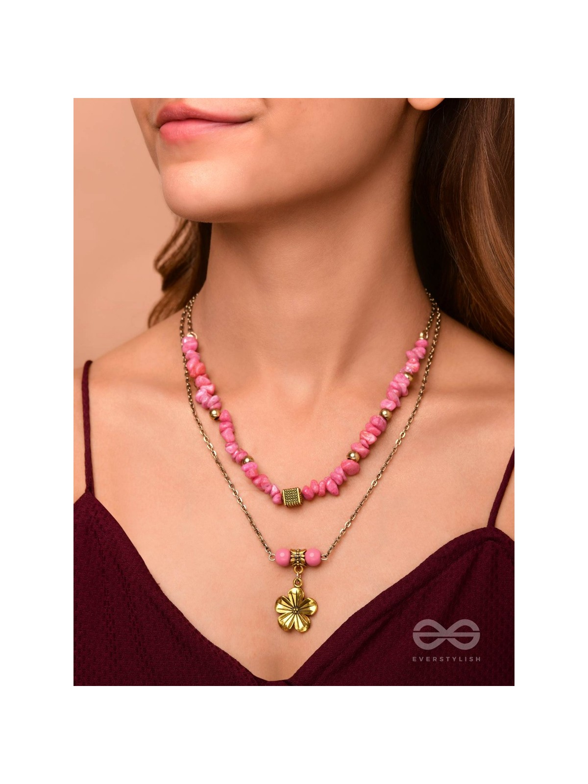 BLOSSOM BONANZA - GOLDEN MULTILAYERED NECKPIECE