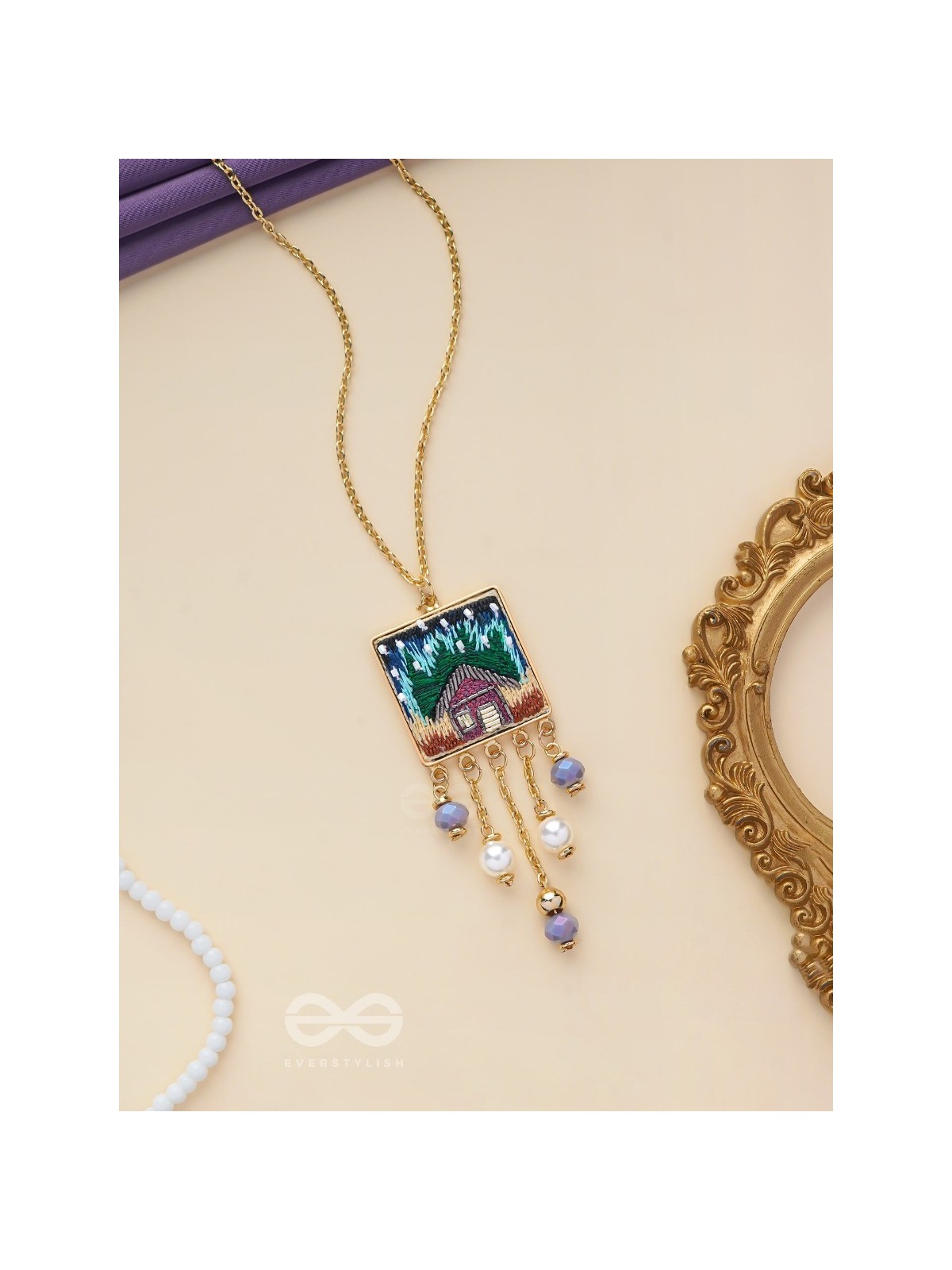 Damya - The Dreamhouse Heaven - Golden Embellished Hand Embroidered Neckpiece