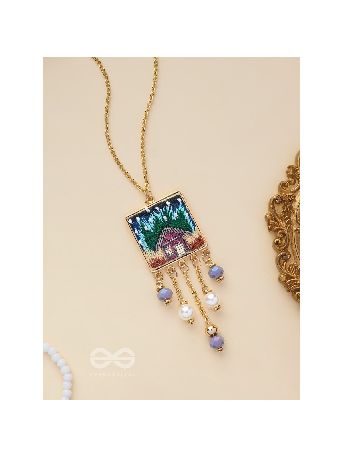 Damya - The Dreamhouse Heaven - Golden Embellished Hand Embroidered Neckpiece