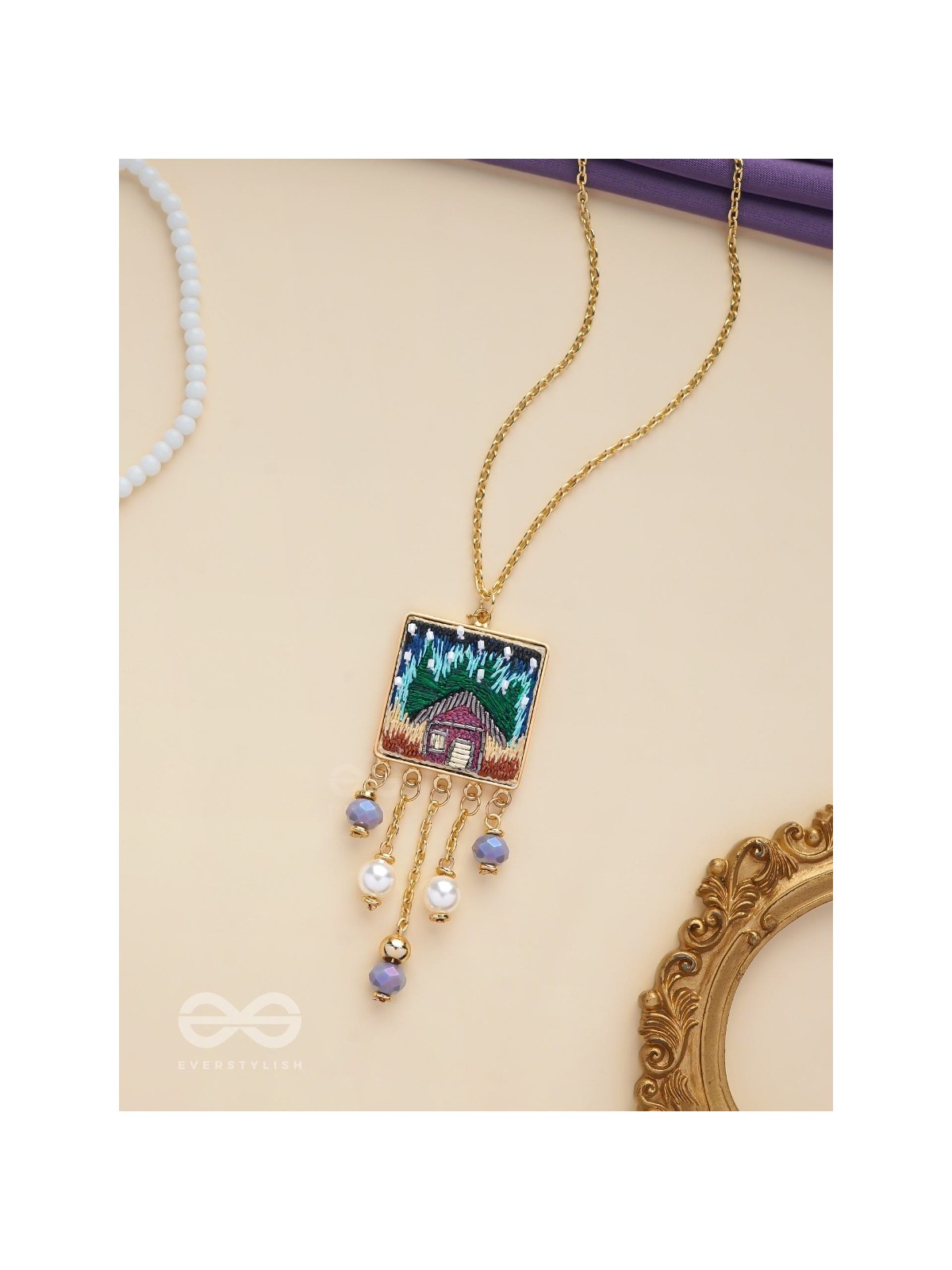 Damya - The Dreamhouse Heaven - Golden Embellished Hand Embroidered Neckpiece