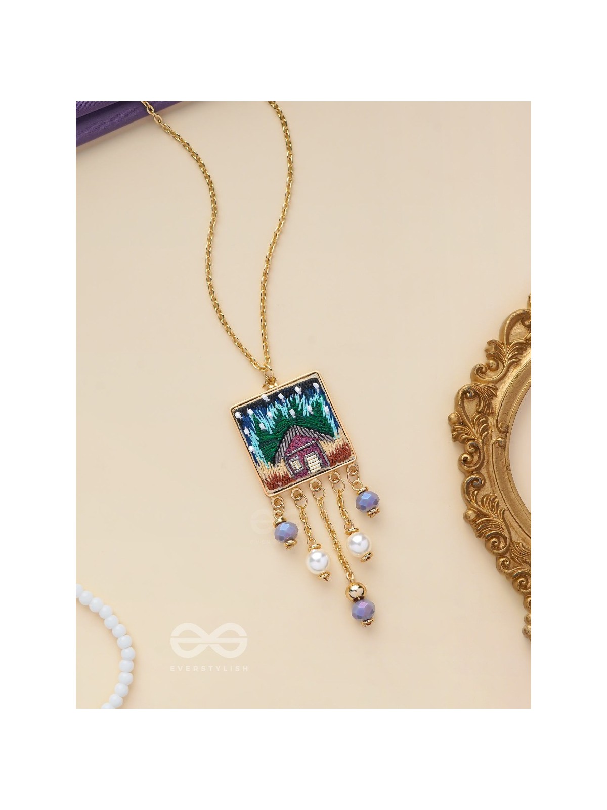 Damya - The Dreamhouse Heaven - Golden Embellished Hand Embroidered Neckpiece