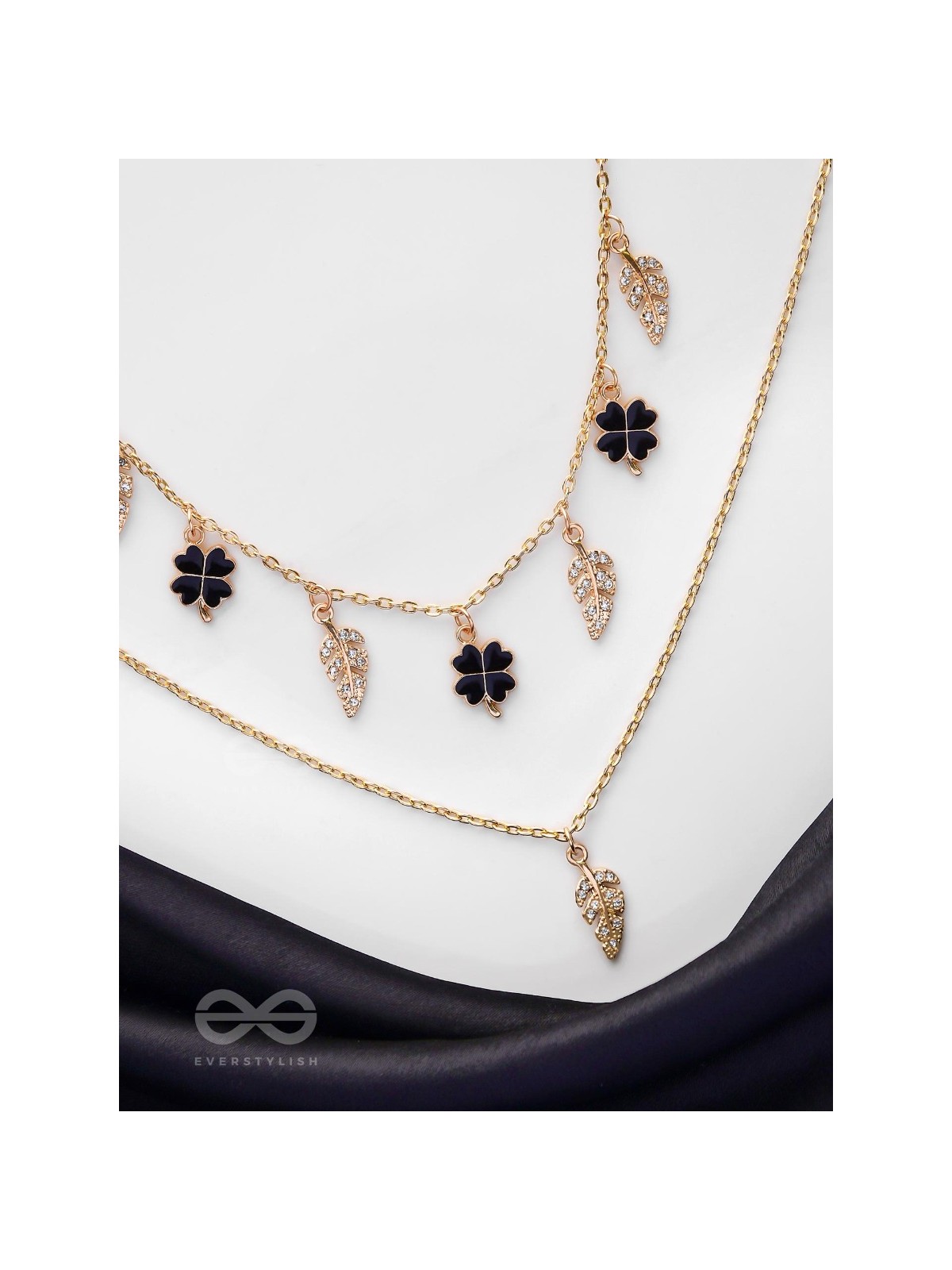 The Nocturnal Luck - Golden Multilayered Neckpiece With Anti-Tarnish Coating 