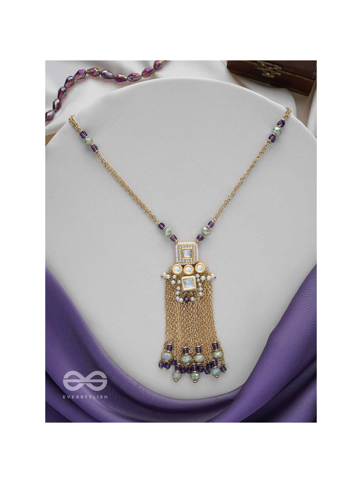 Vyushti - The First Gleam - Beads, Polki And Kundan Finished Neckpiece With Anti-Tarnish Coating 