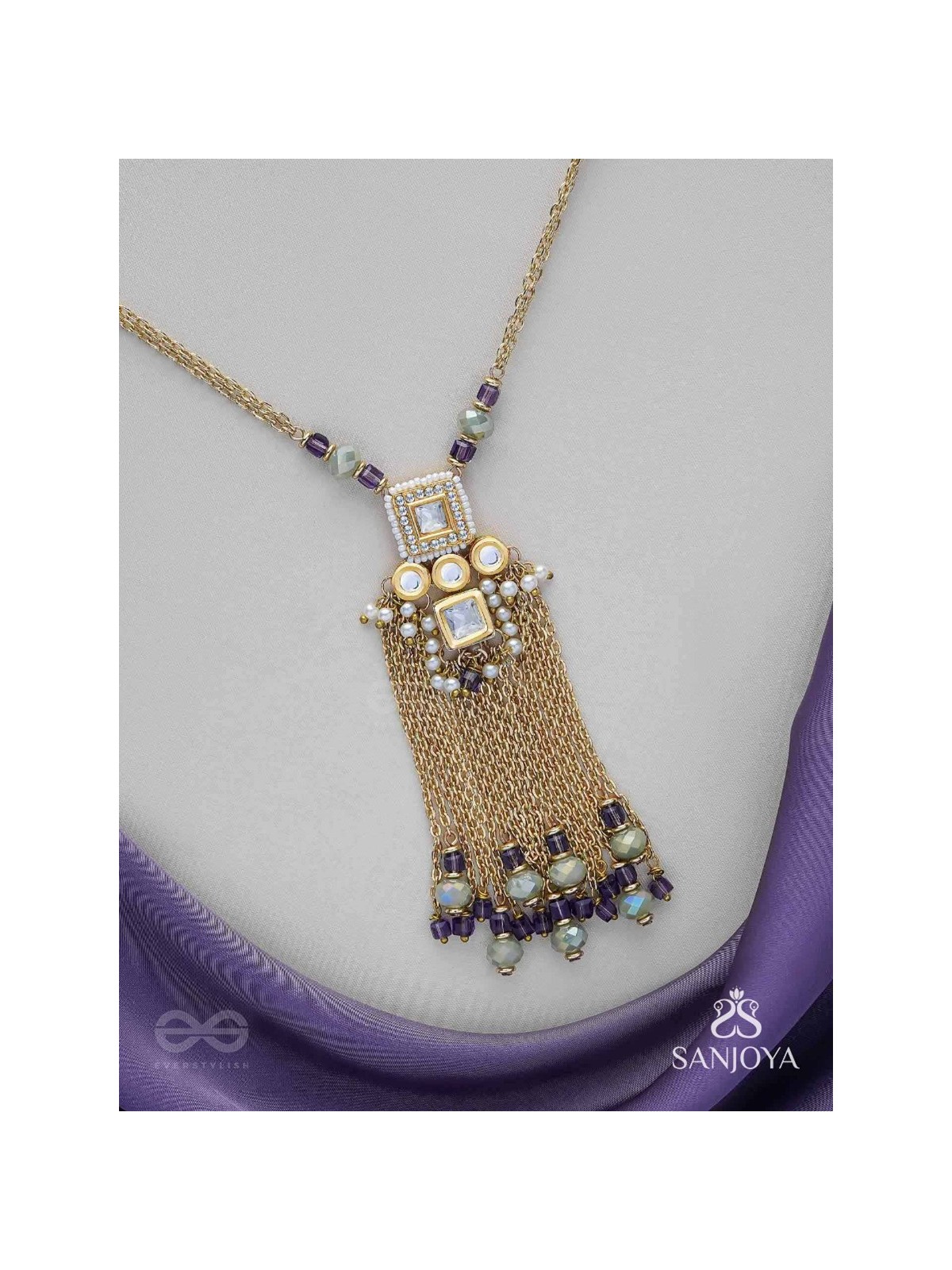 Vyushti - The First Gleam - Beads, Polki And Kundan Finished Neckpiece With Anti-Tarnish Coating 