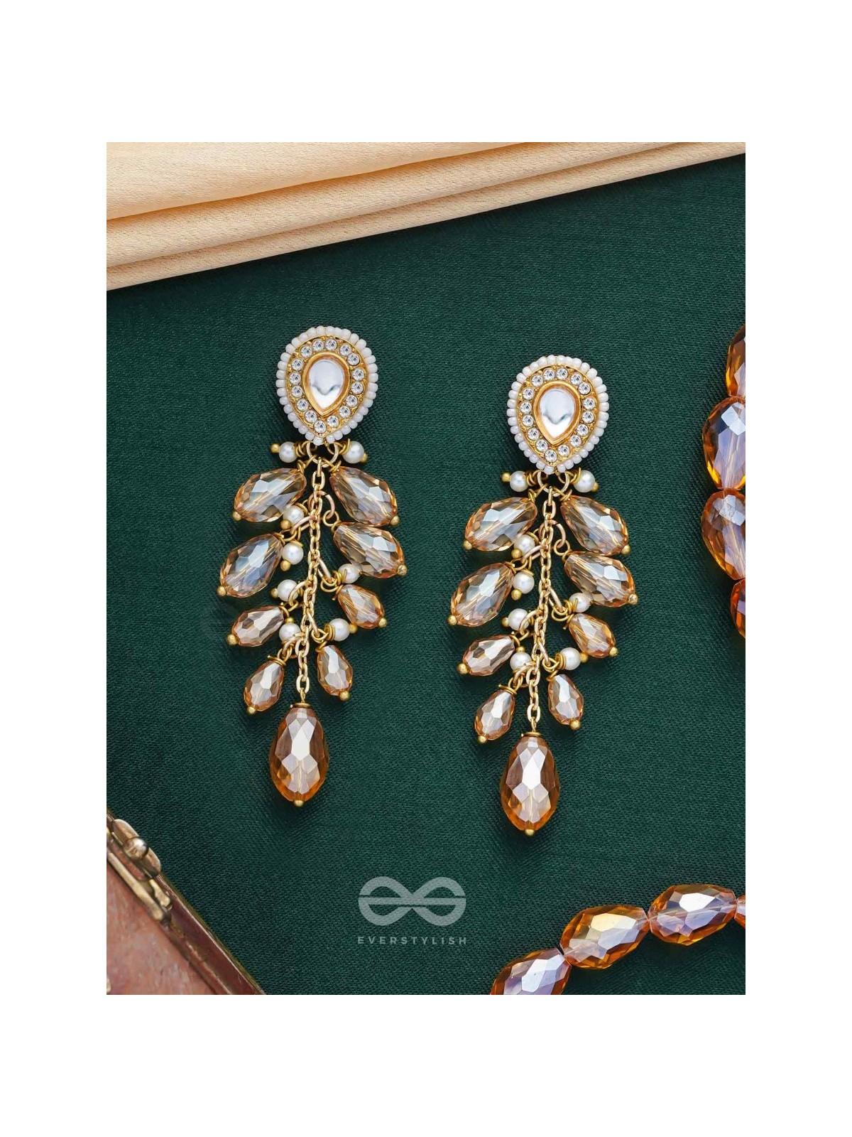 Svaru - The Sunshine Carnival - Golden Embellished Polki And Kundan Earrings