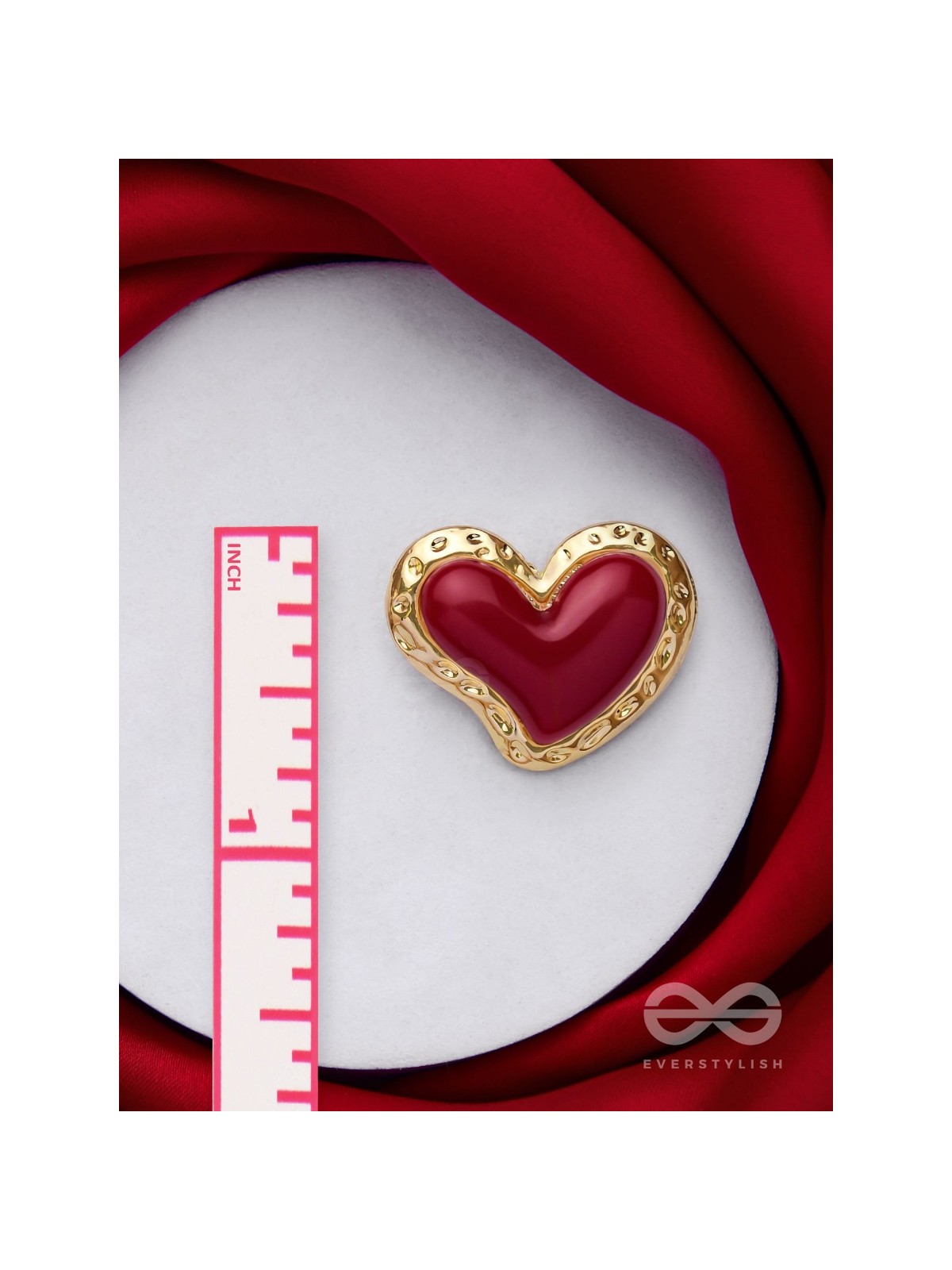 BEATS OF BEAUTY - GOLDEN EMBELLISHED EARRINGS (RED)