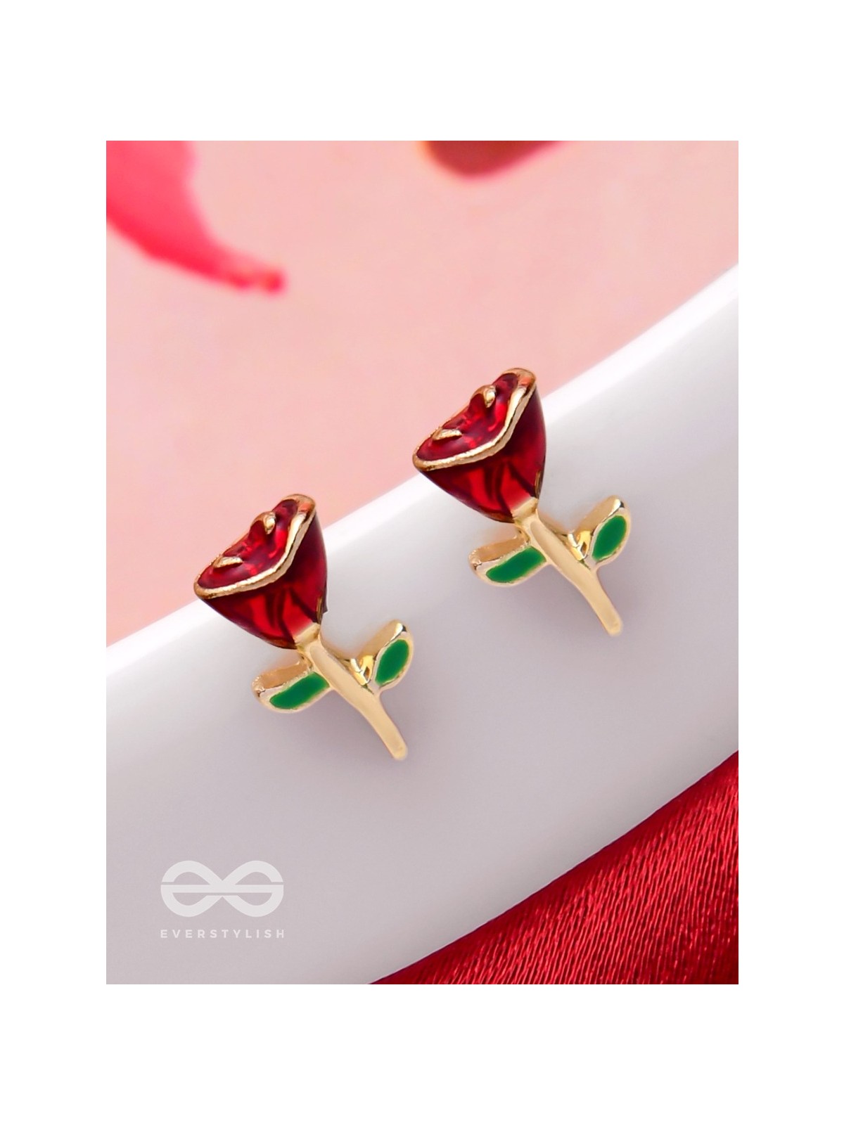 ROSY POSY SPARKLERS - GOLDEN STUD EARRINGS 