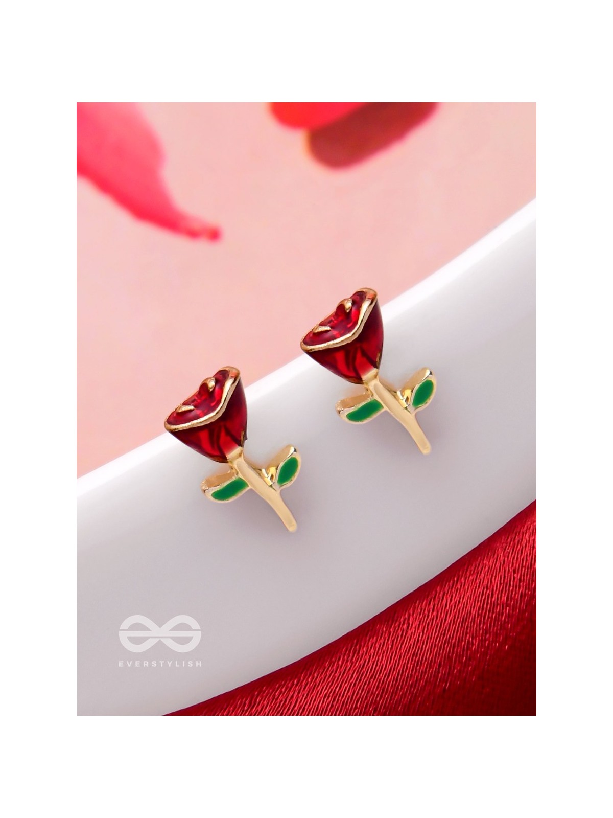 ROSY POSY SPARKLERS - GOLDEN STUD EARRINGS 