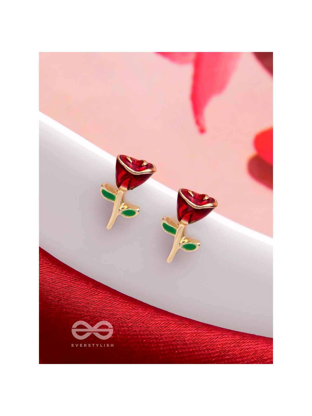 ROSY POSY SPARKLERS - GOLDEN STUD EARRINGS 