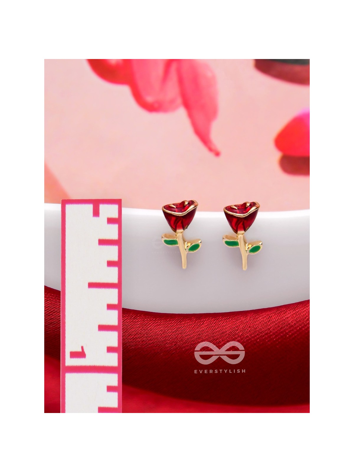 ROSY POSY SPARKLERS - GOLDEN STUD EARRINGS 