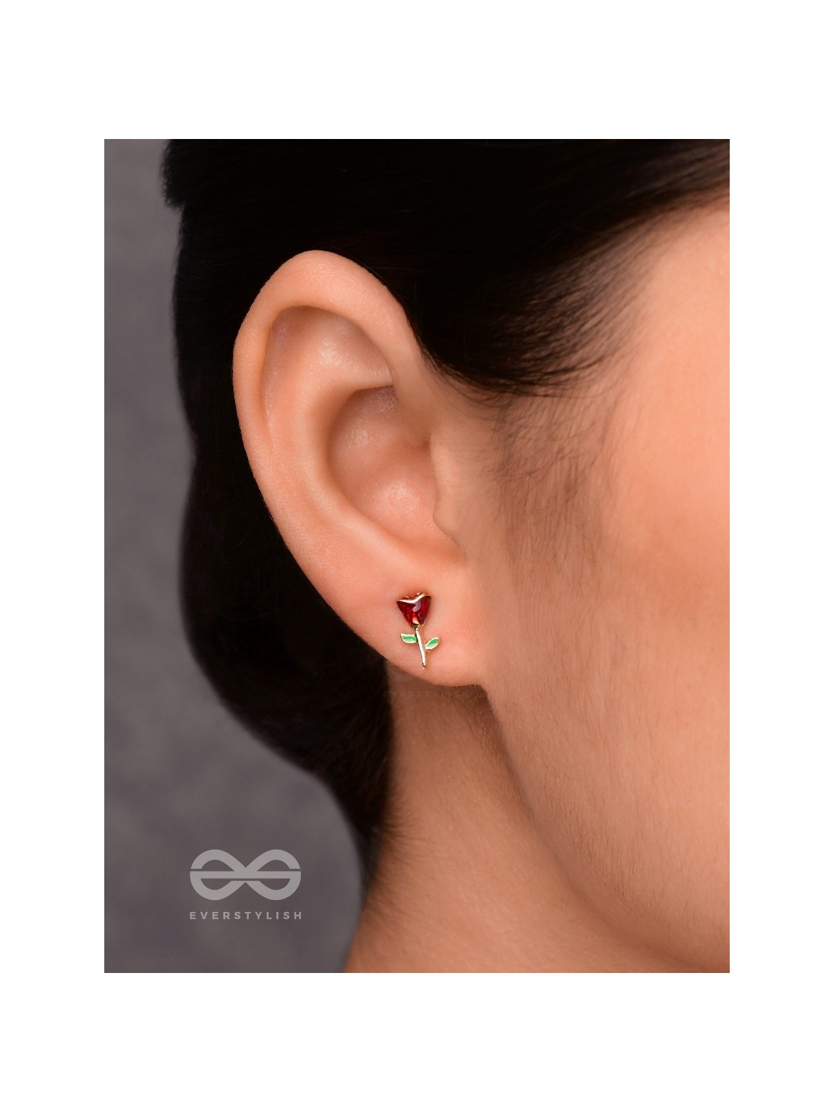 ROSY POSY SPARKLERS - GOLDEN STUD EARRINGS 