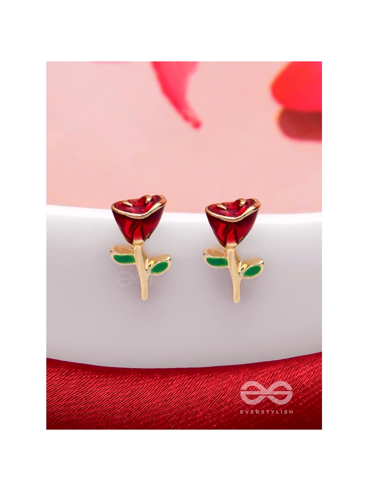 ROSY POSY SPARKLERS - GOLDEN STUD EARRINGS 