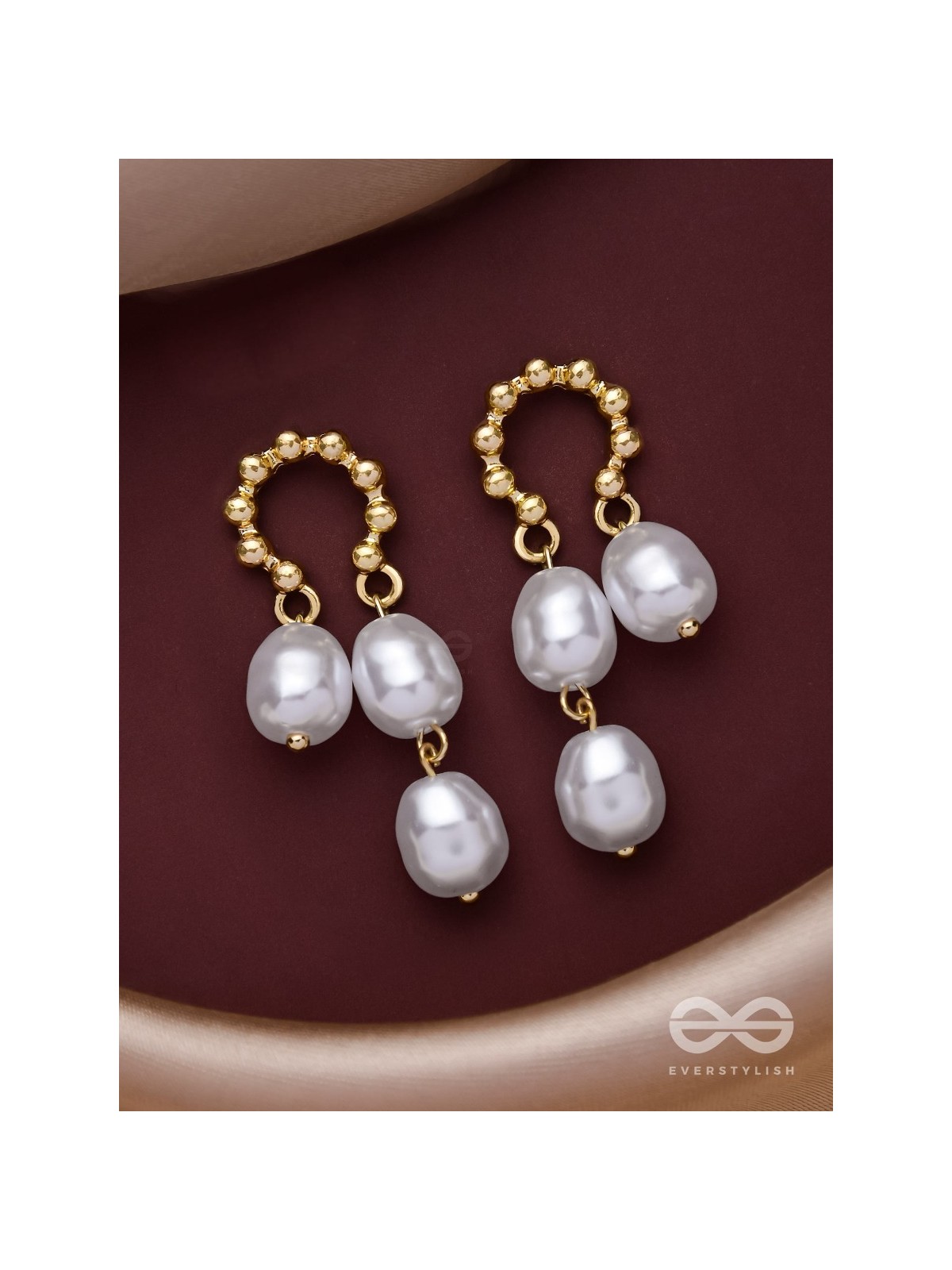 PEARLFECTLY DANGLING - GOLDEN EMBELLISHED DROP EARRINGS