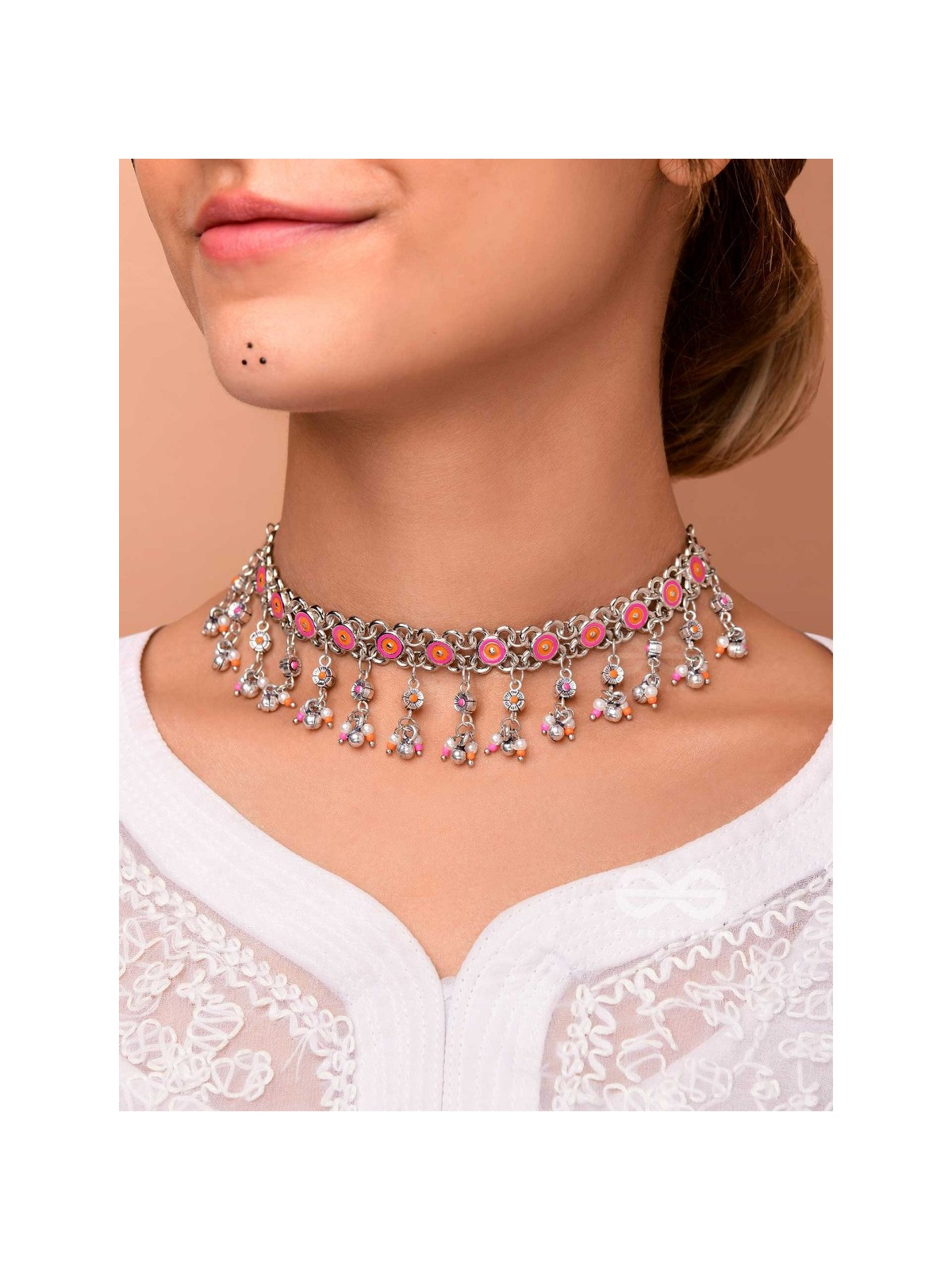 SUNKISSED BLOOM - EMBELLISHED OXIDISED NECKPIECE
