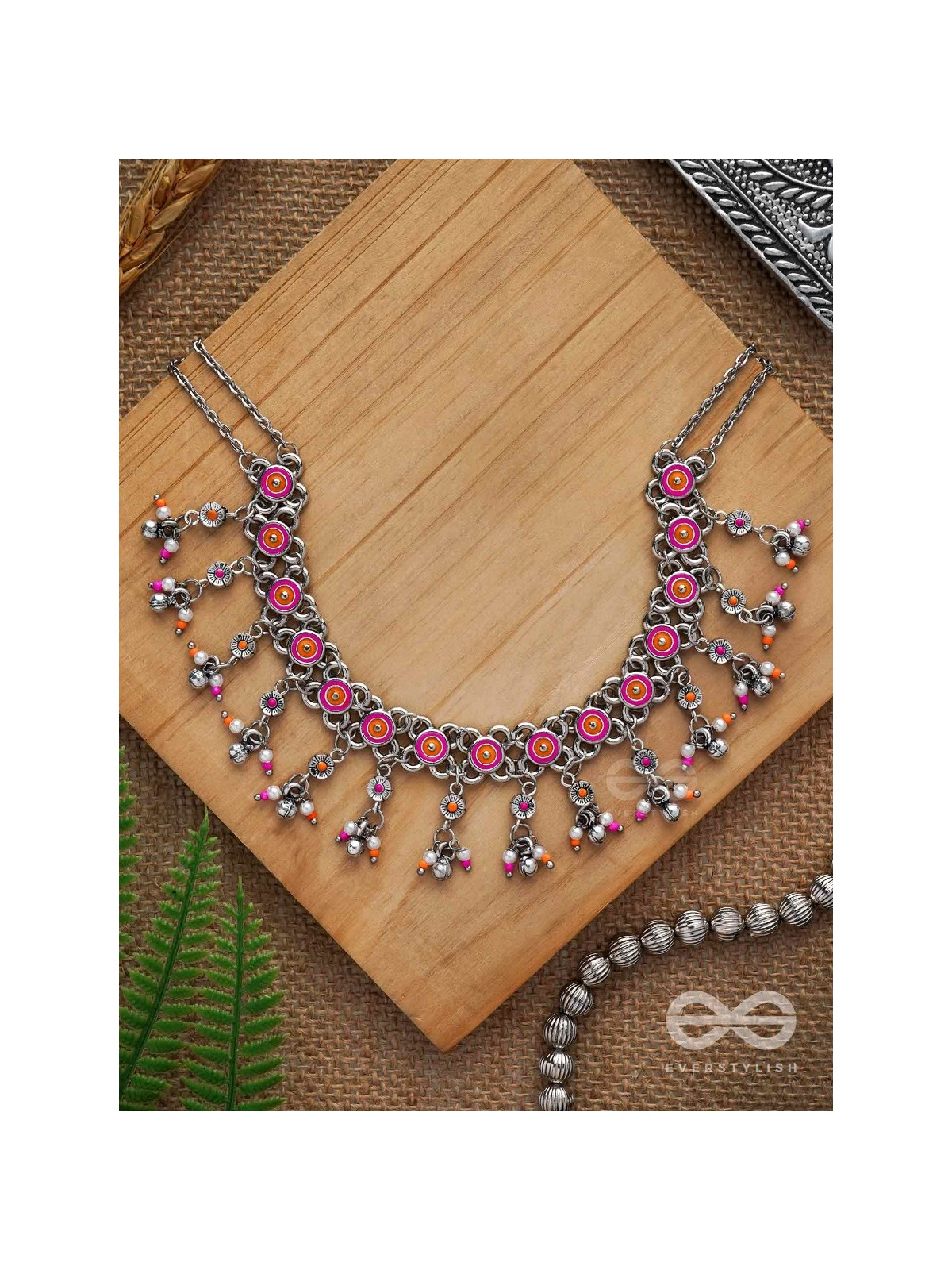 SUNKISSED BLOOM - EMBELLISHED OXIDISED NECKPIECE