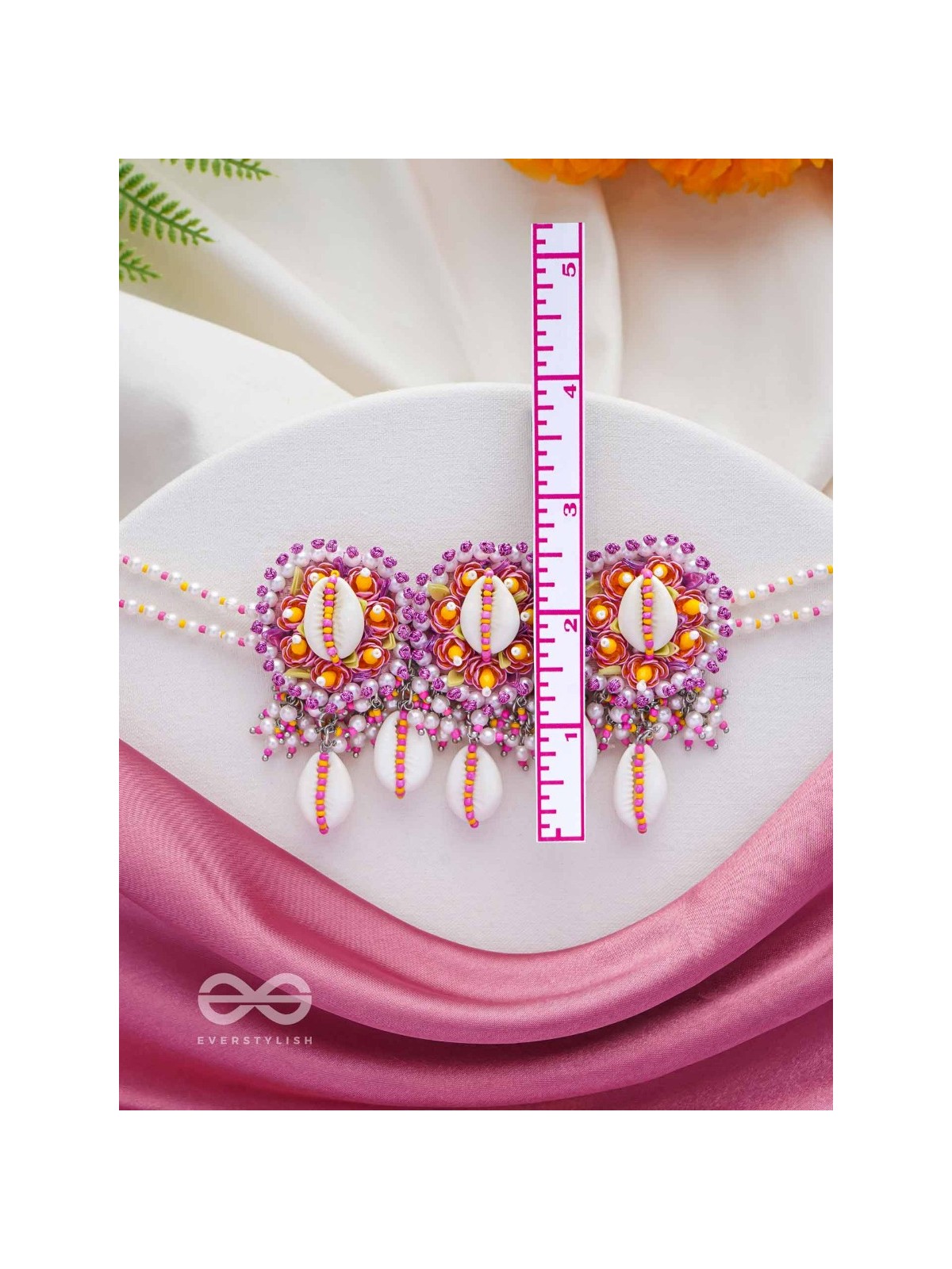 DRAPA - OCEAN MELODY BLOSSOMS - SHELL AND BEADS EMBROIDERED NECKLACE