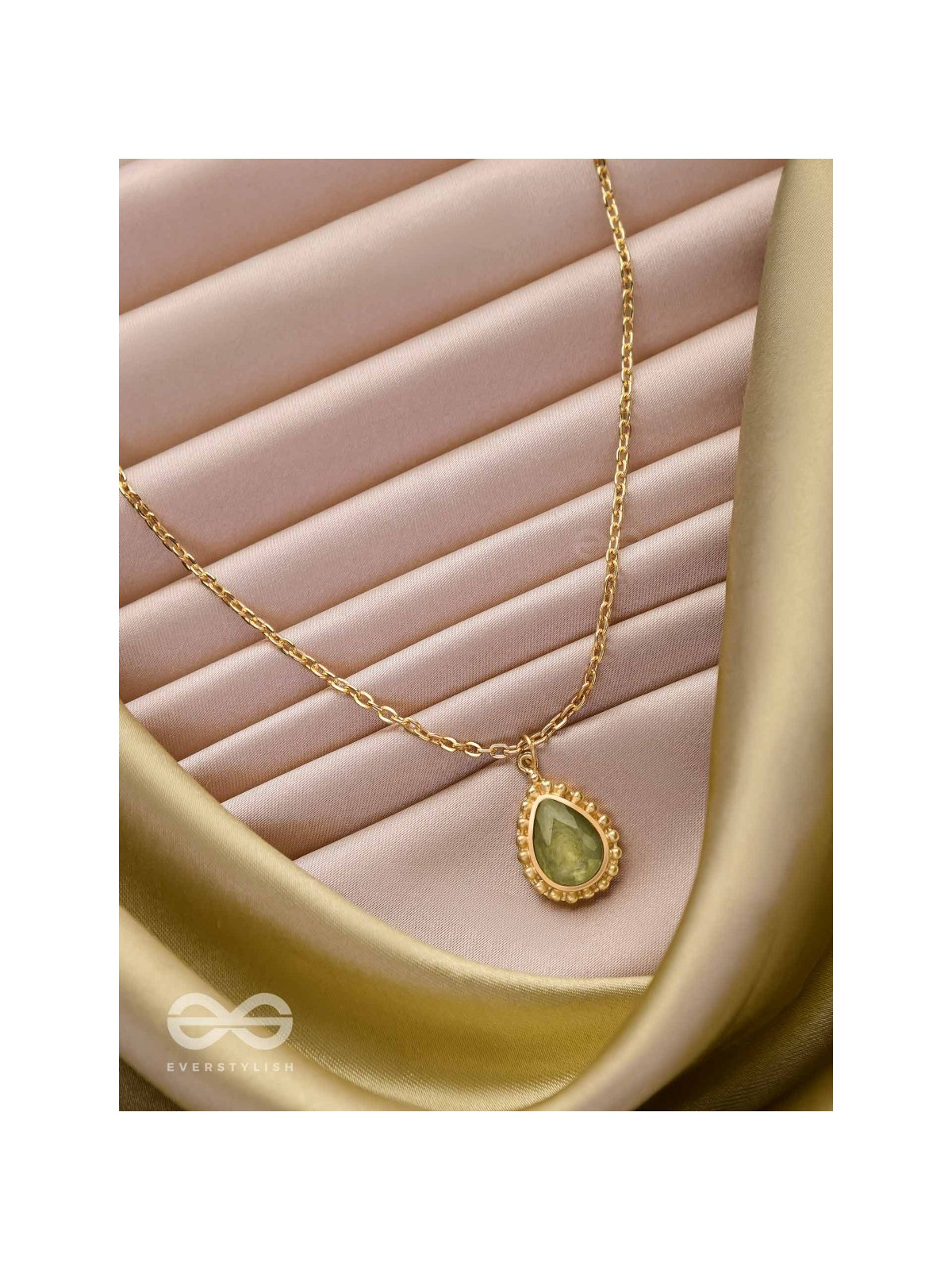 Dewdrop Enchantment - Golden Embellished Neckpiece With Anti-Tarnish Coating 