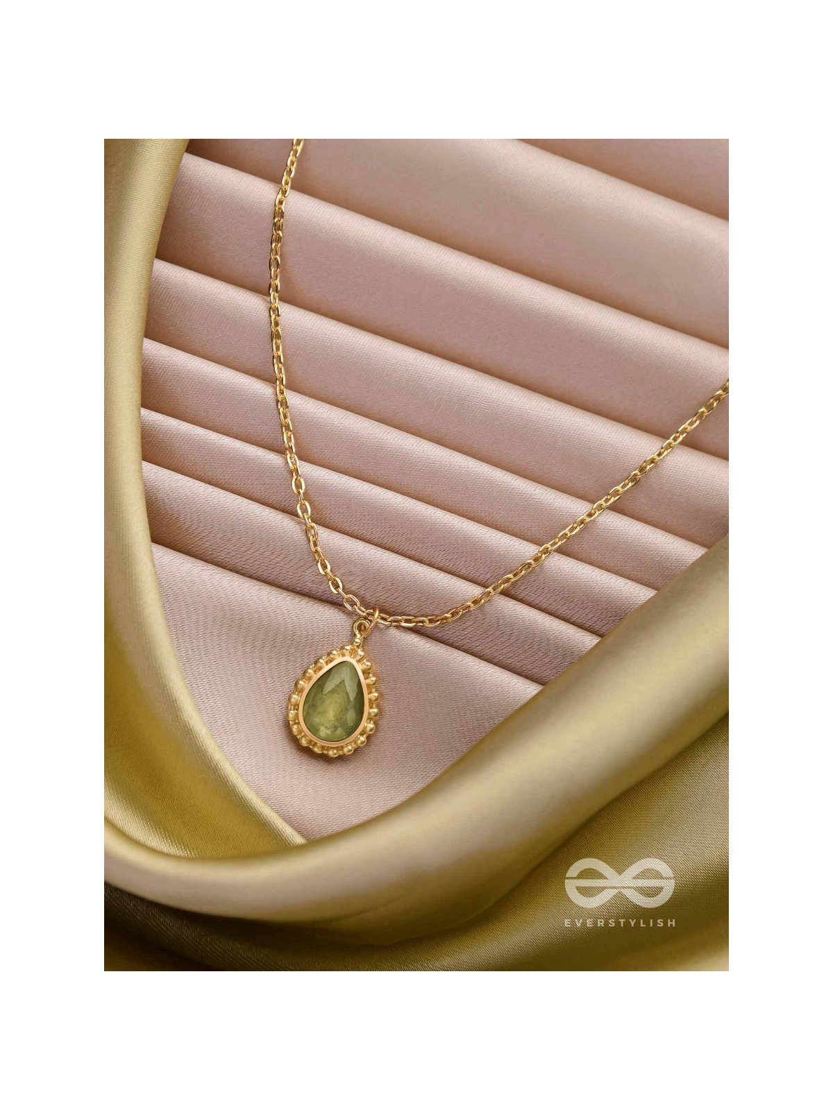 Dewdrop Enchantment - Golden Embellished Neckpiece With Anti-Tarnish Coating 