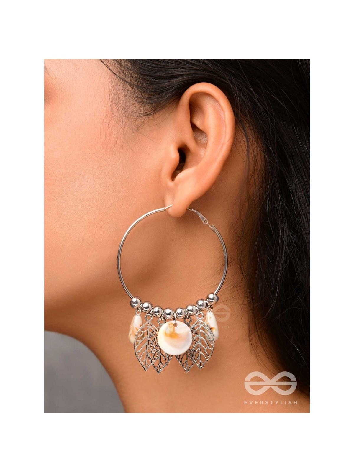 THE LEAFLET FANTASY - SILVER STATEMENT EARRINGS