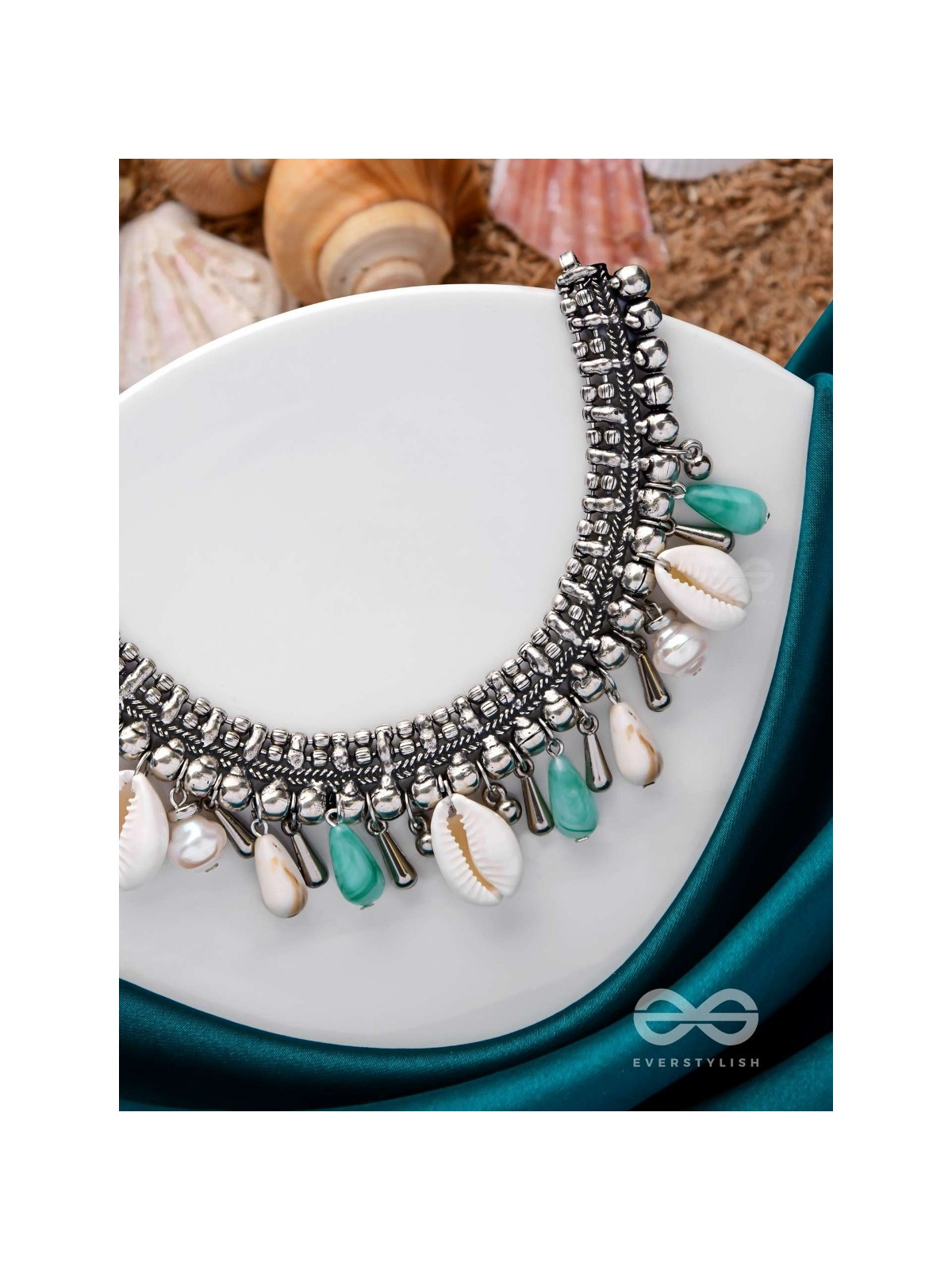 SEASCAPE TINSELS - OXIDISED EMBELLISHED NECKPIECE