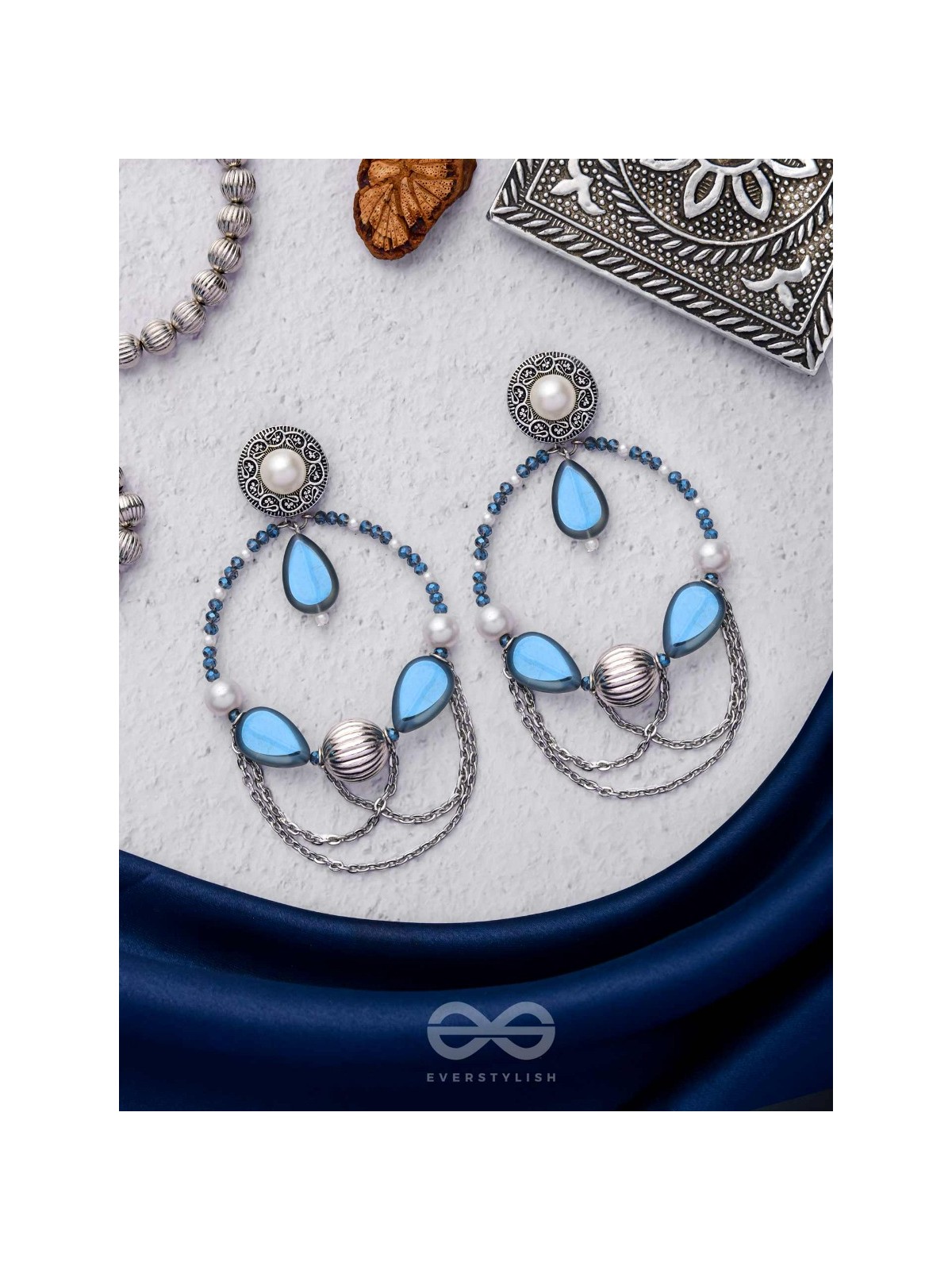 Ocean's Dreamland - Oxidised Beaded Earrings