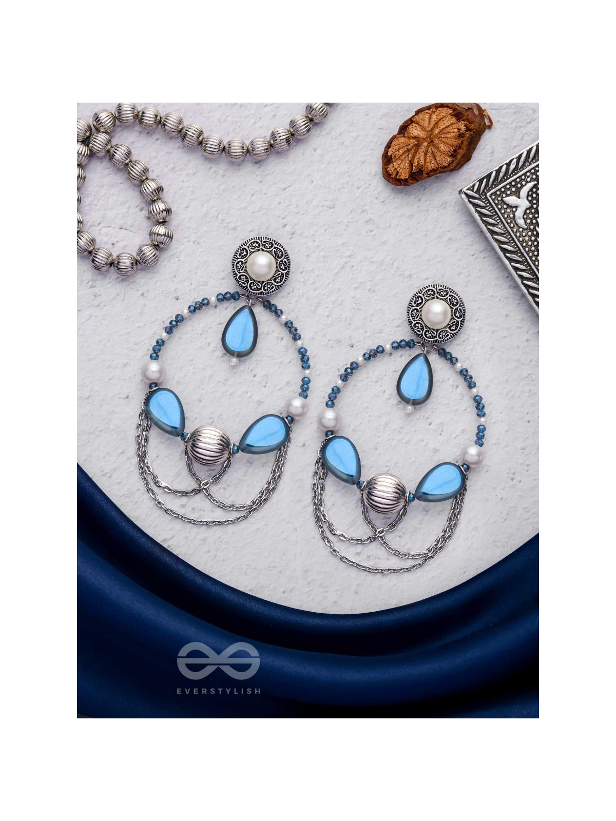 Ocean's Dreamland - Oxidised Beaded Earrings