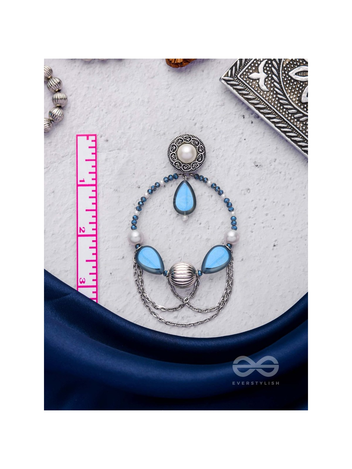 Ocean's Dreamland - Oxidised Beaded Earrings