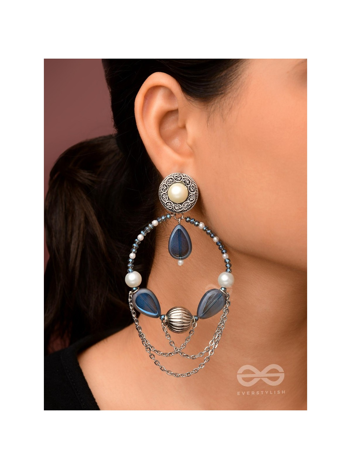 Ocean's Dreamland - Oxidised Beaded Earrings