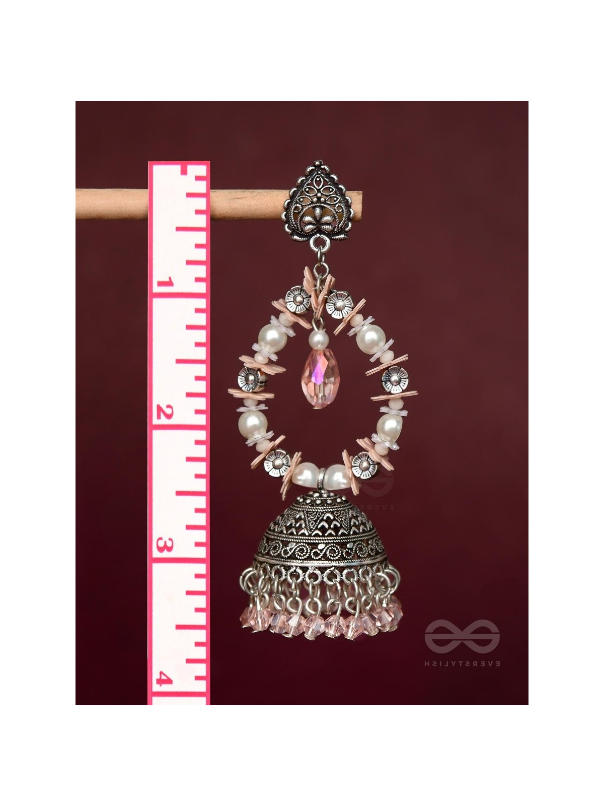 Soft Tinge Sparkles - Statement Jhumka Earrings