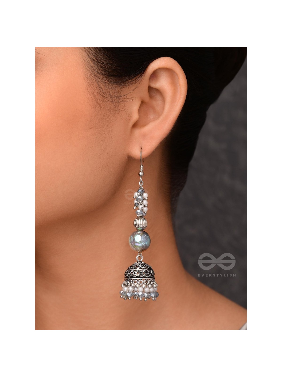 Dreamy Skies - Oxidised Beaded Earrings
