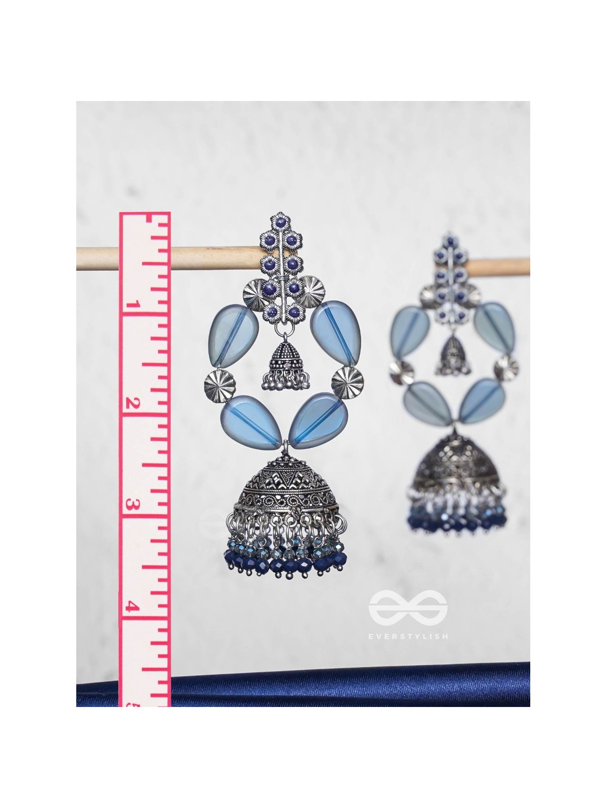 Mystical Skylight - Statement Oxidised Jhumka Earrings