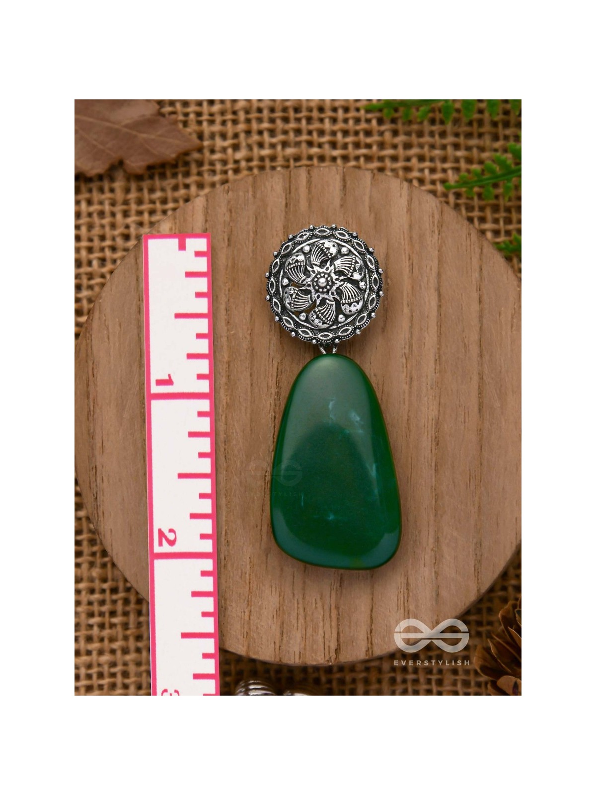 THE  JADE ELEGANCE - OXIDISED JHUMKA EARRINGS