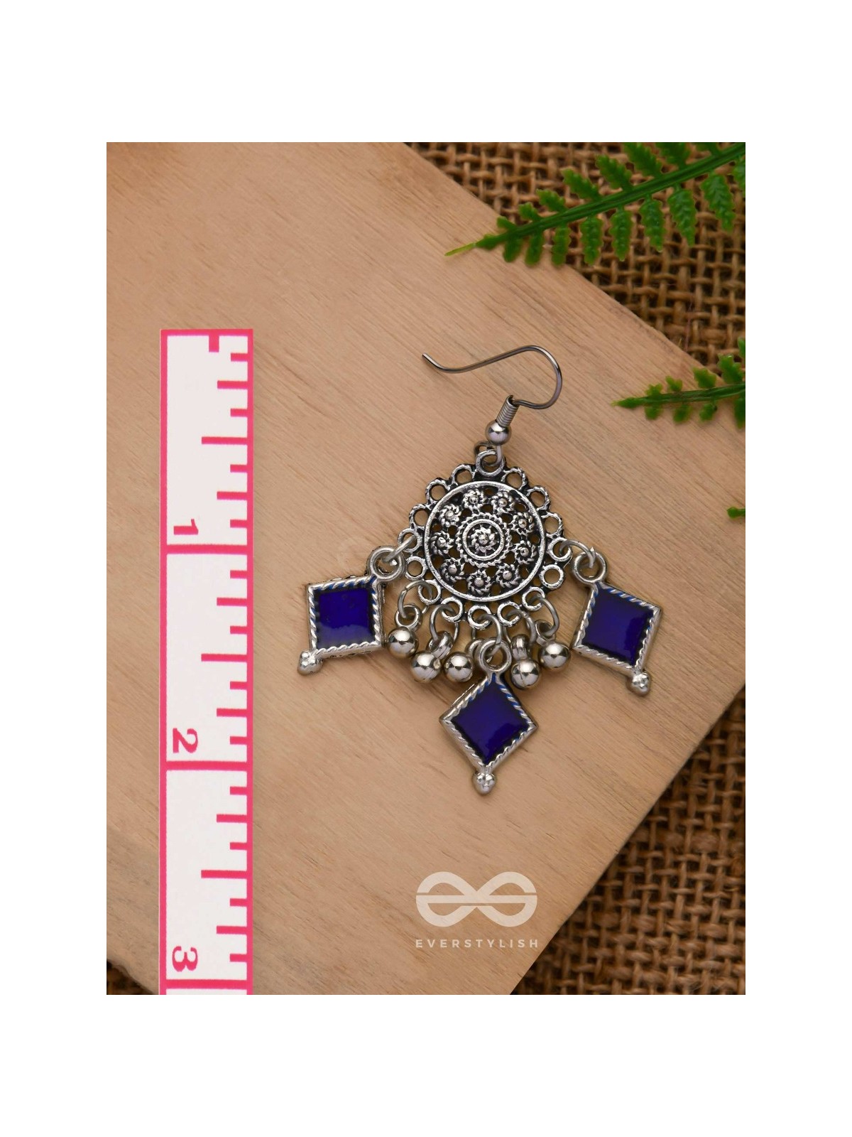 RUSTIC MIDNIGHT CHARMS - OXIDISED JHUMKA EARRINGS