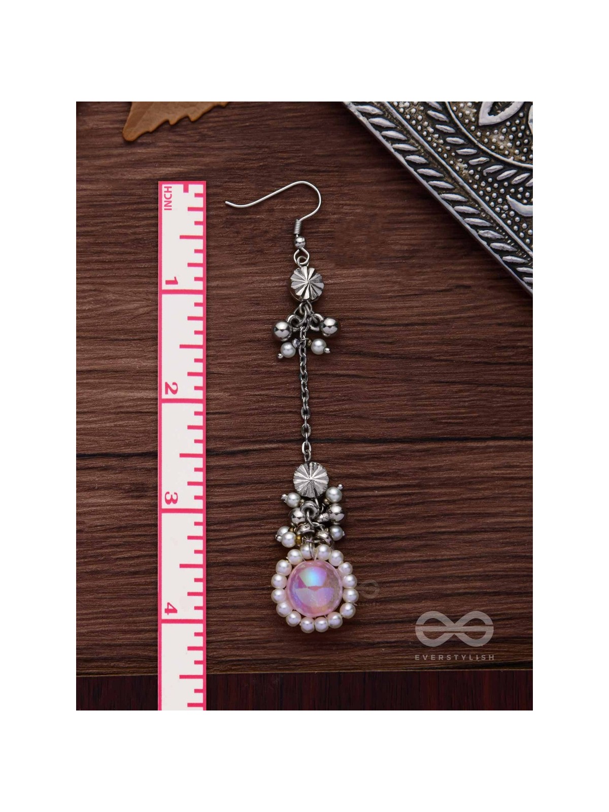 Silver Blush Bubbles - Oxidised Embellished Earrings