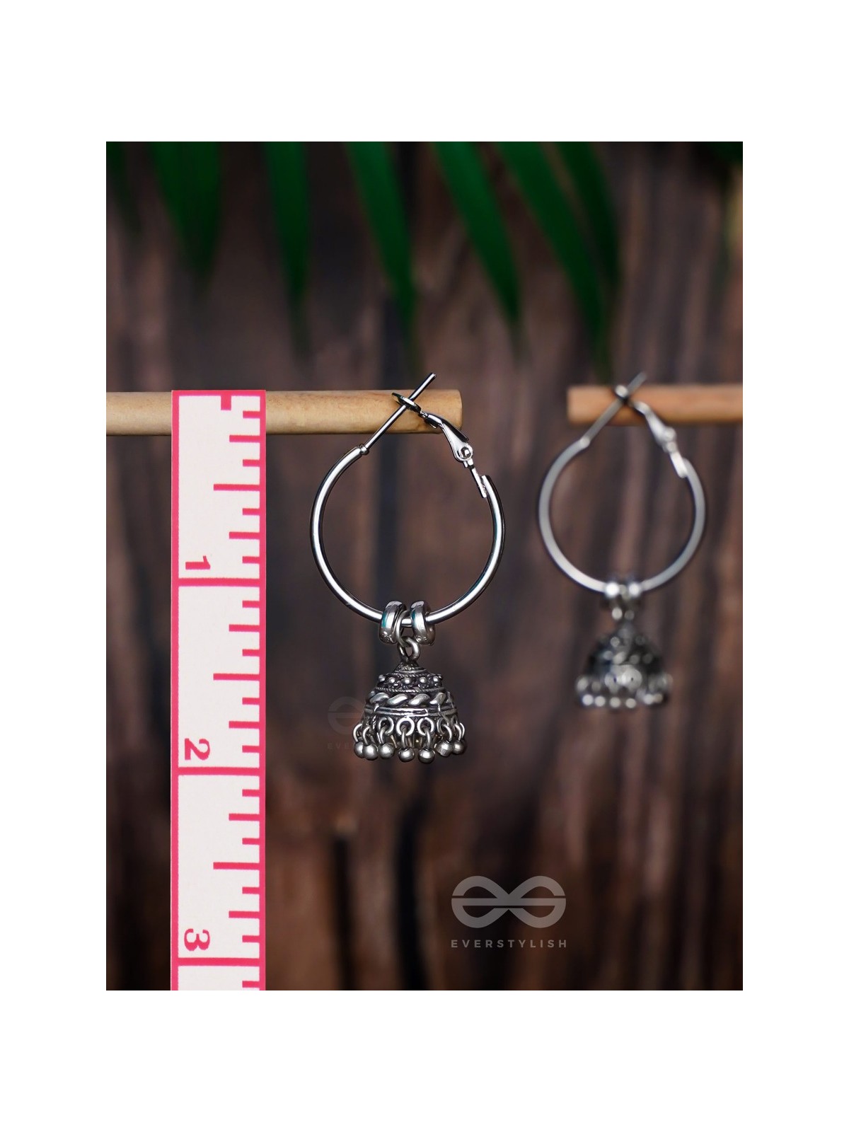 MOONLIT BEAMS - SILVER OXIDISED JHUMKA EARRINGS