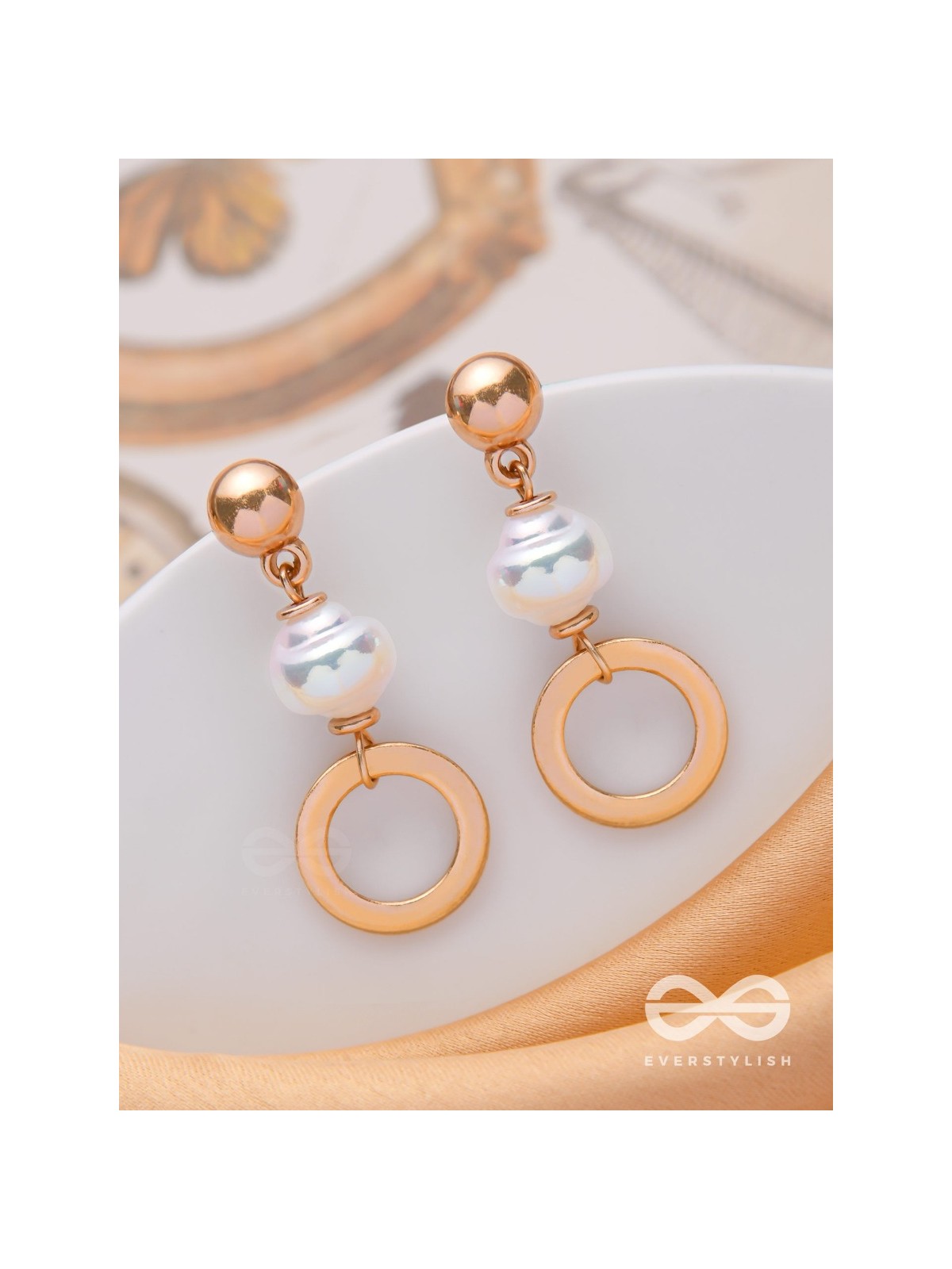THE PEARL SPINNERS - GOLDEN EMBELLISHED EARRINGS